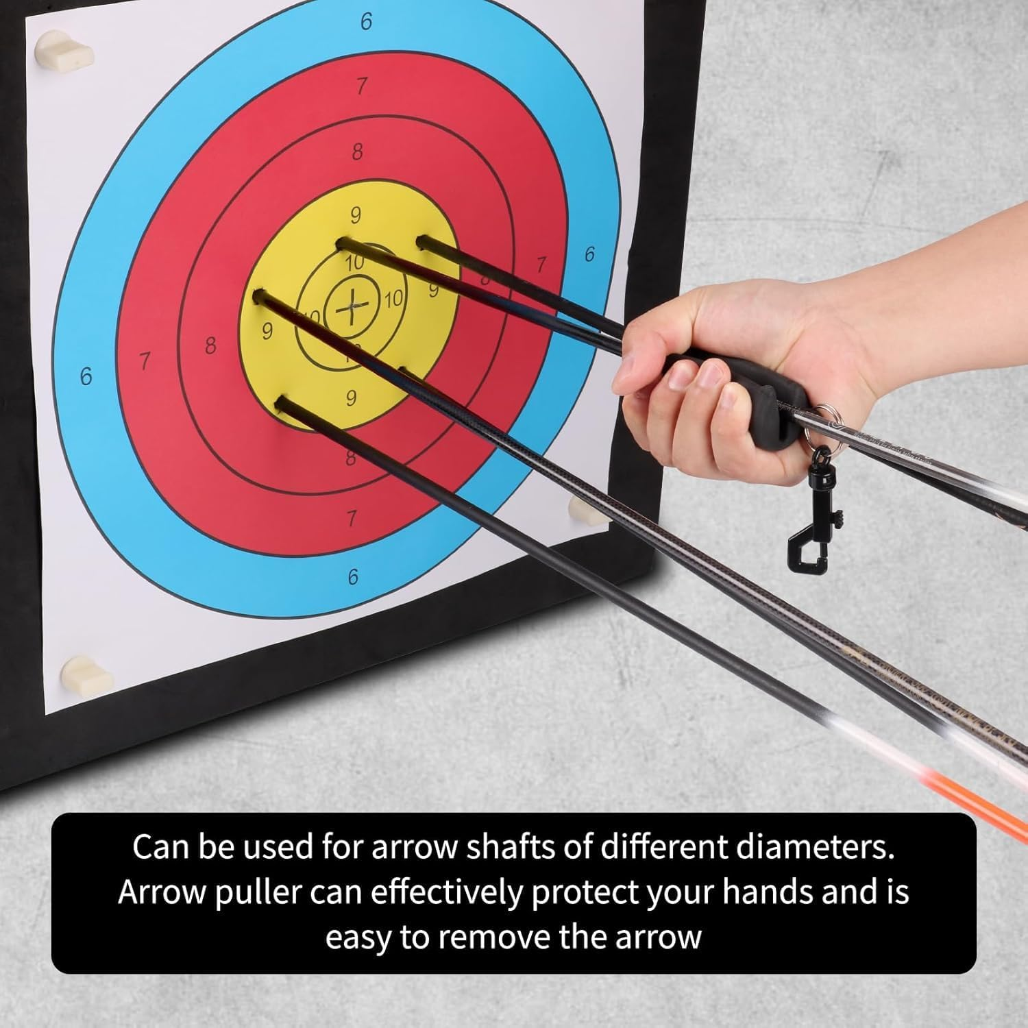Black Rubber Protective Arrow Puller,2Pcs Archery Arrows Puller Target,Rubber Arrow Puller Archery Arrow Puller Gripper,Rubber Arrow Puller 3D Target Remover,Non-Slip 3D Target Remover with Belt Clip image number 2