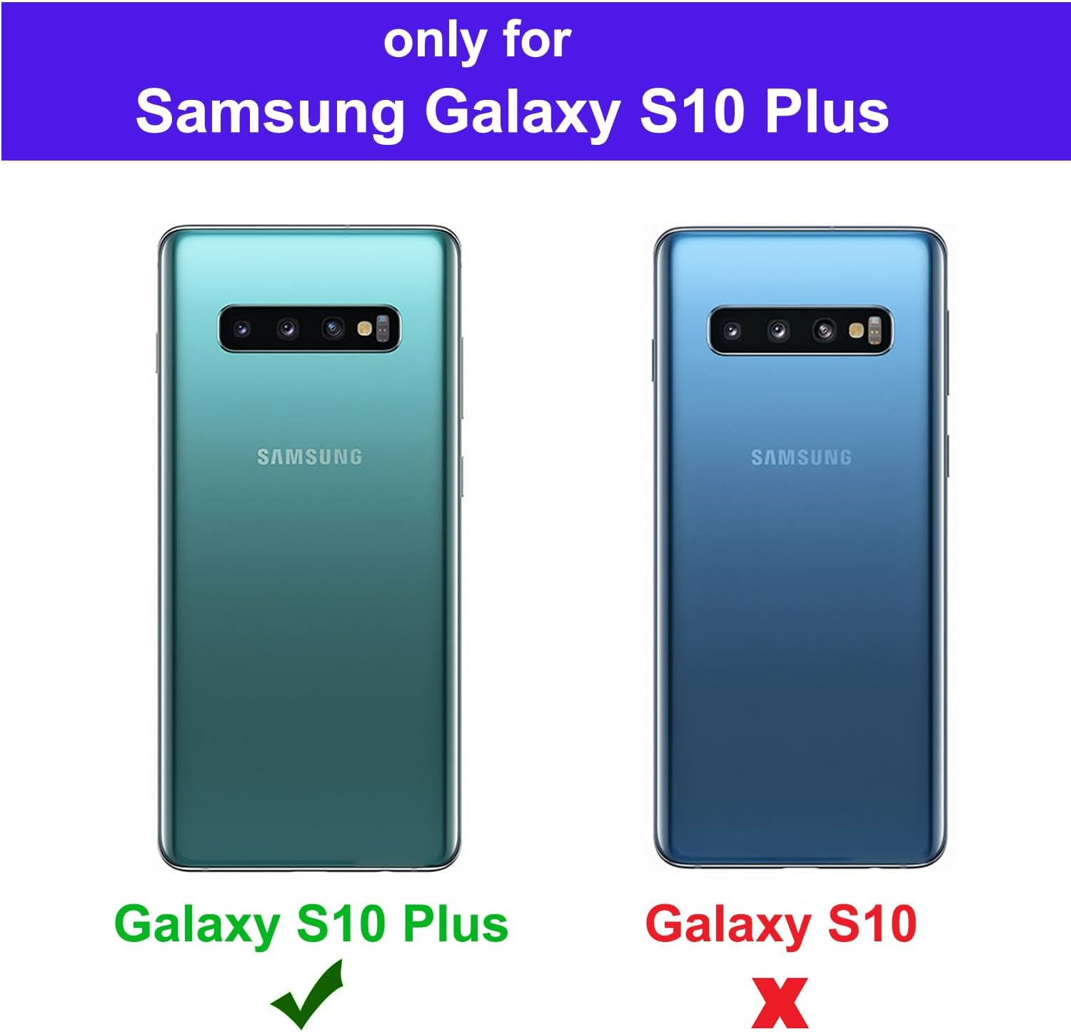 Guizzcg for Samsung Galaxy S10+ / S10 plus Case [Compatible with Magsafe] Flexible TPU Bumper + Clear Back Slim Shockproof Drop Protection,Magnetic Cover for Galaxy S10 plus -Black image number 4