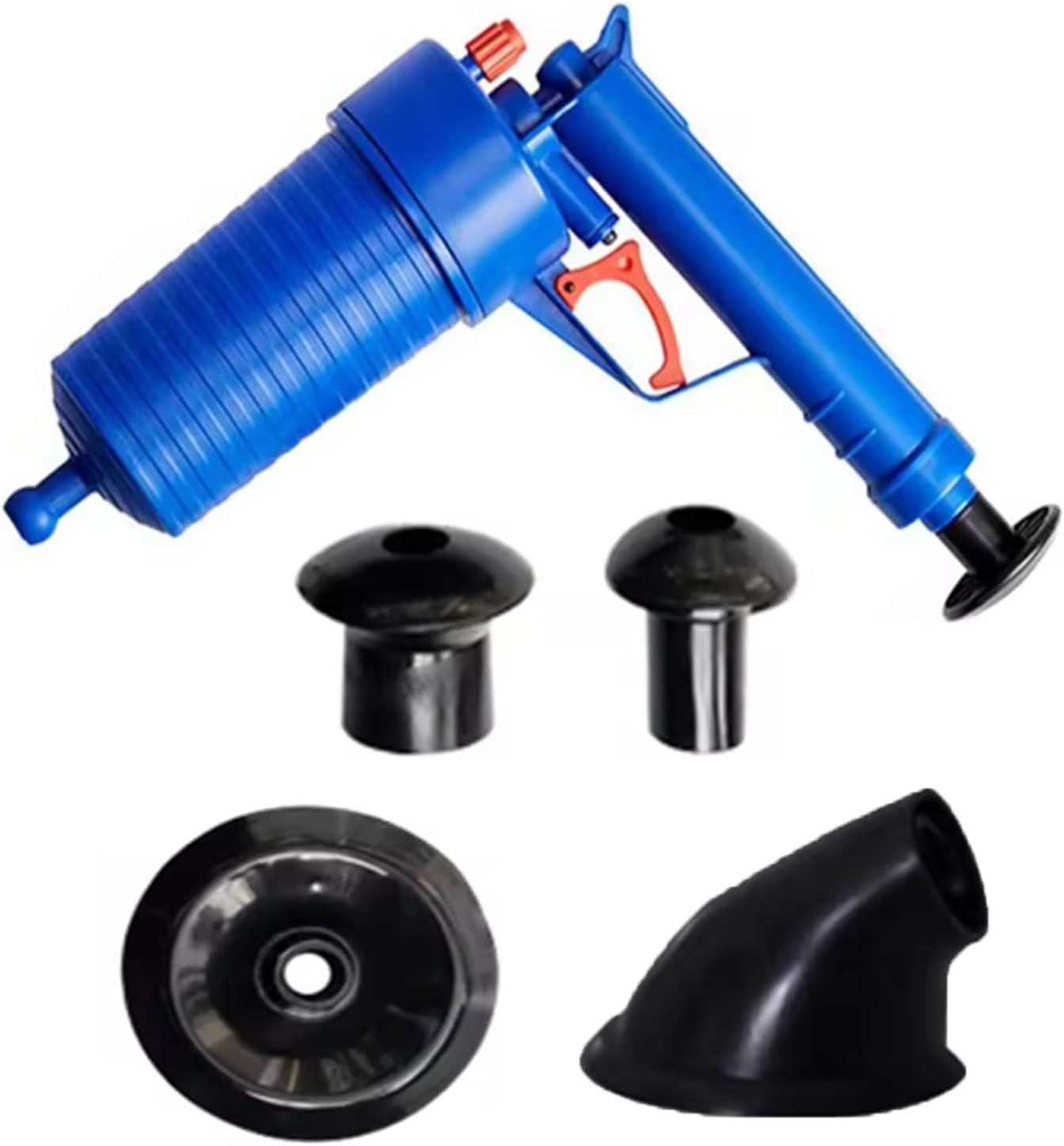 Toilet Drain Unclogger with 4 Sizes Suction Cups High Pressure Air Drain Unclogger for Toilet, Floor Drain, Sink, Bathtub, and Sink Blockages