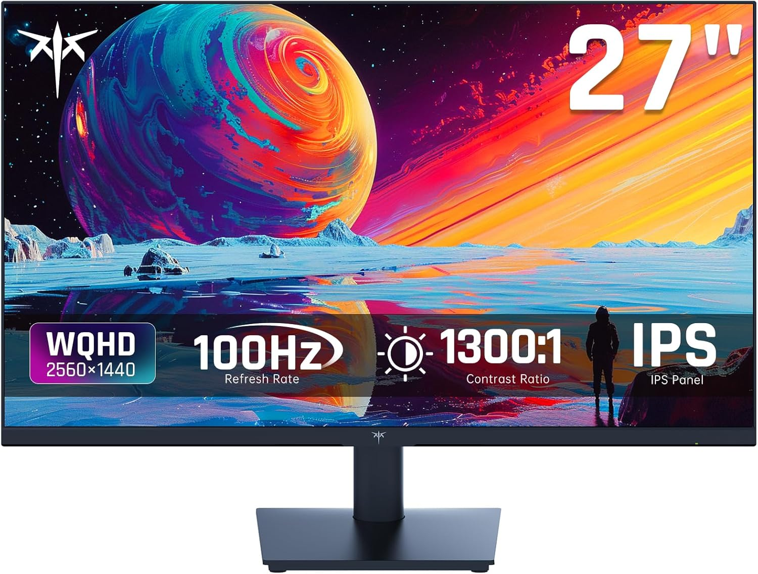KTC 27 Inch QHD(2560 * 1440) 100Hz Computer Monitor - IPS Panel, Anti-Blue Light Screen, 100% High Color Gamut, 123% Srgb, Support Freesync and Gsync, PC Monitor for Casual Gaming and Working image number 6