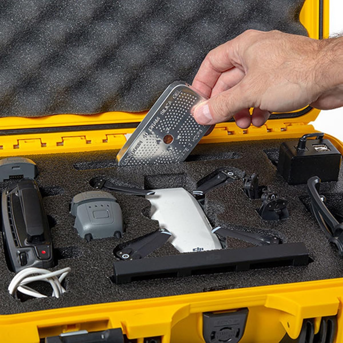 Nanuk Reusable Aluminum Desiccant Container with Orange Silica Gel Beads for Nanuk Cases to Protect against Moisture and Humidity image number 1