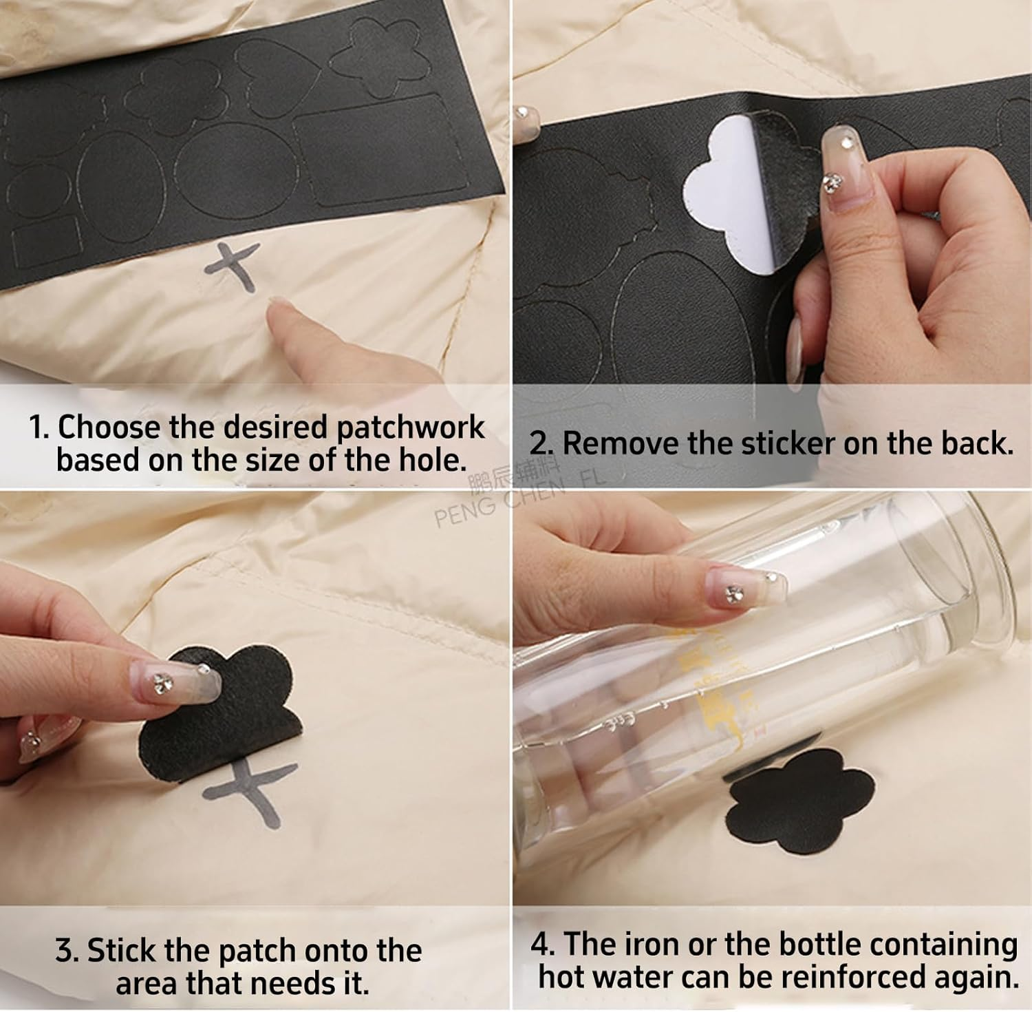 3Pcs Leather Repair Patch, 3.9&rdquo; X 7.9&rdquo; Self Adhesive Kit, Waterproof, Stain-Proof, Easy to Cleanfor for Sofas, Furniture, Kitchen Cabinet, Jackets,Car Seat Reupholster. (Model A) - Model B image number 3