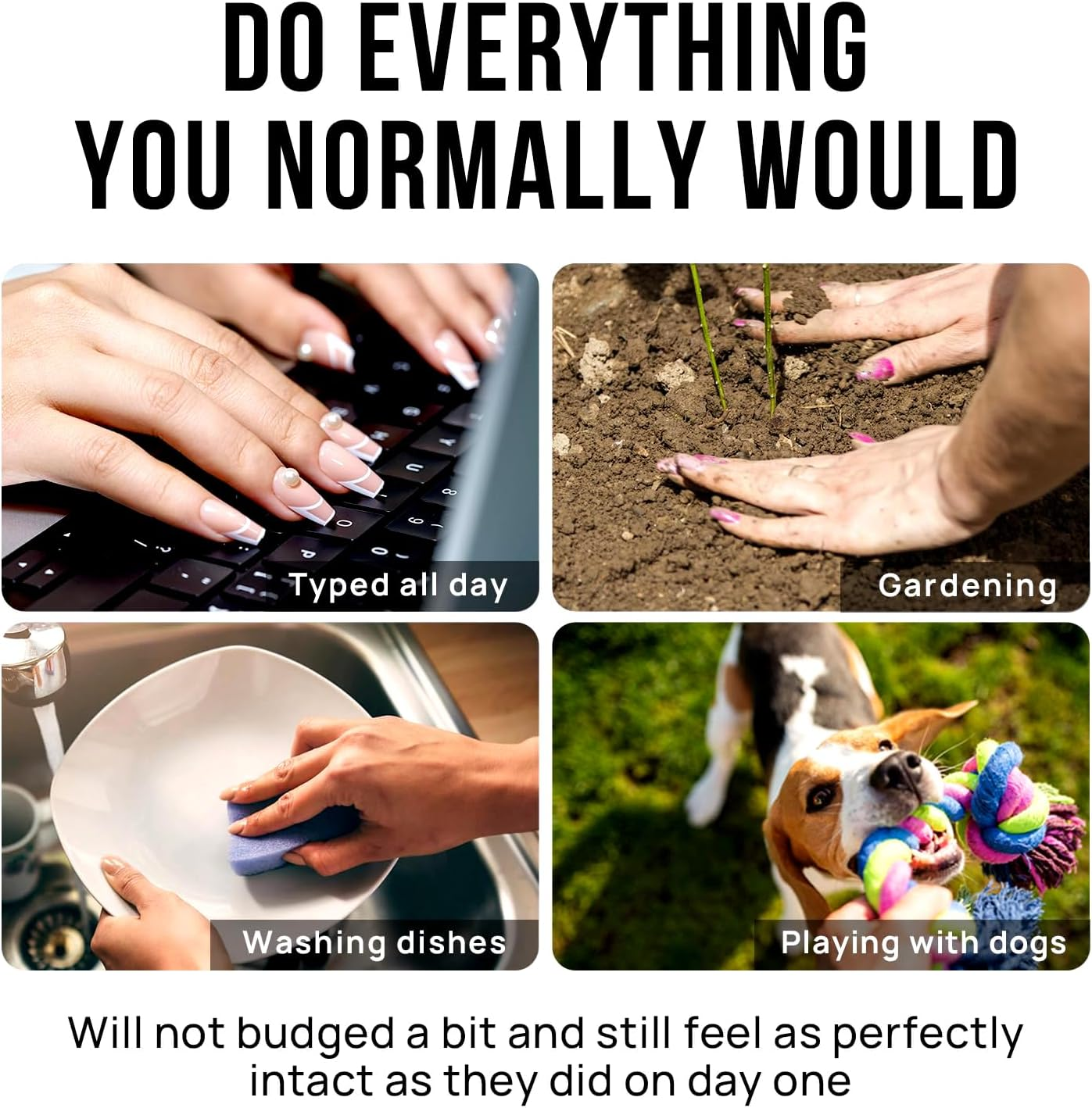 Mrltau Press on Nails Short, 24 Piece Stick-On Nails Set with Jelly Glue Stickers and Double-Sided Nail File, Environmentally Friendly False Nails for Natural Look image number 3