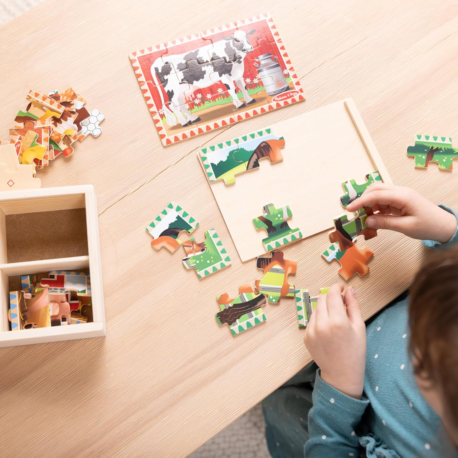 Melissa & Doug - Farm Puzzles in a Box image number 2