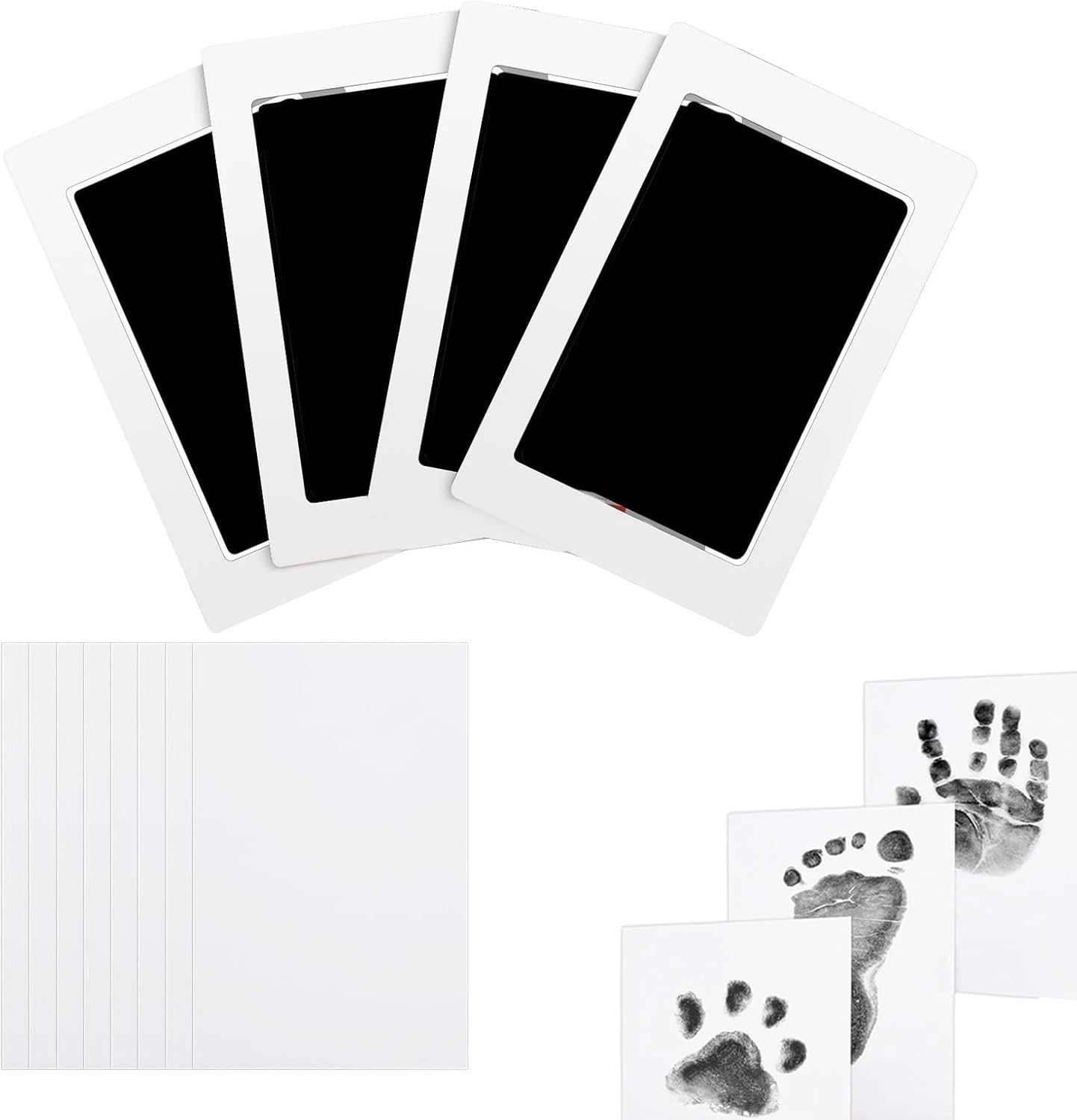 Baby Hand and Footprint Kit - Cat and Dog Paw Print Kit 4-Pack,Home Table Ornament Clean Touch Pet Foot Printing Set for Memorial image number 1