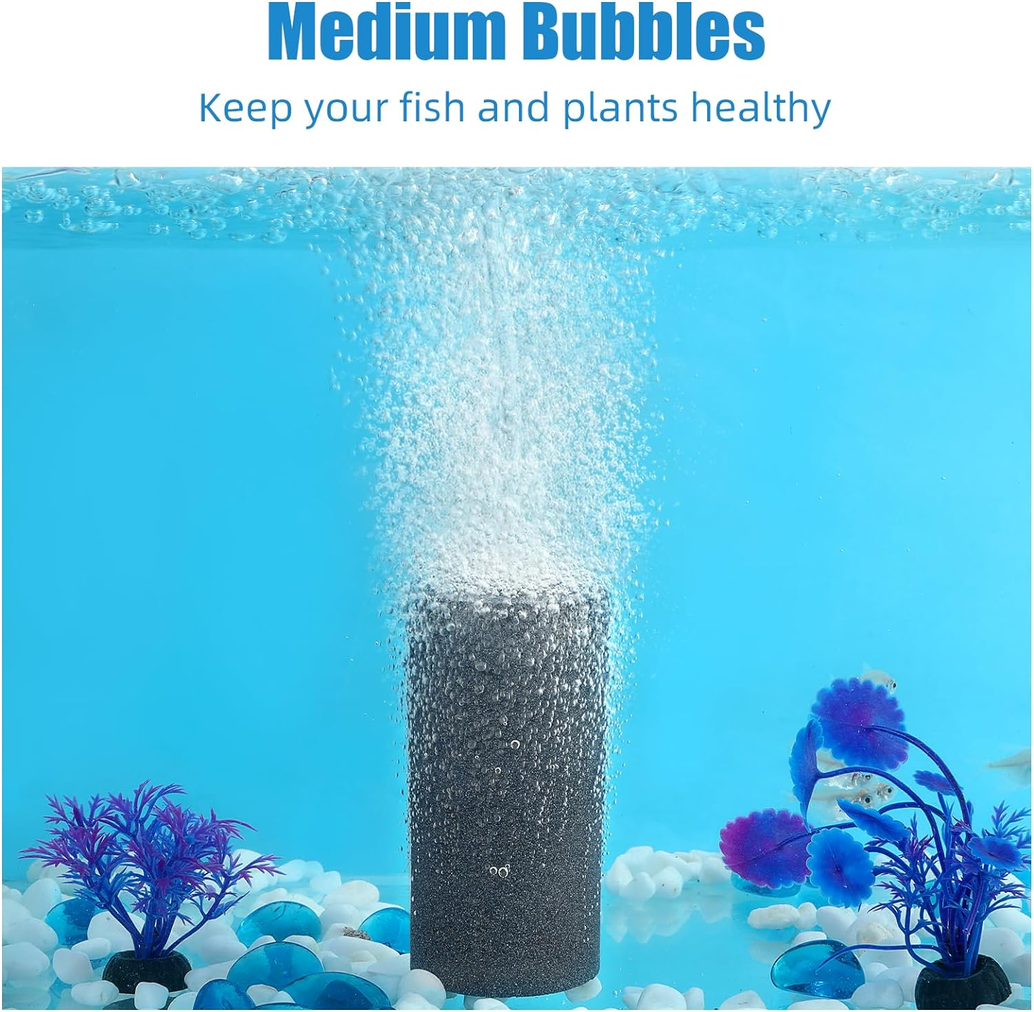 AQUANEAT Air Stone 4"X2" for Aquarium Fish Tank Air Pump Aerator Diffuser Hydroponics Cylinder (2Pcs, 4")