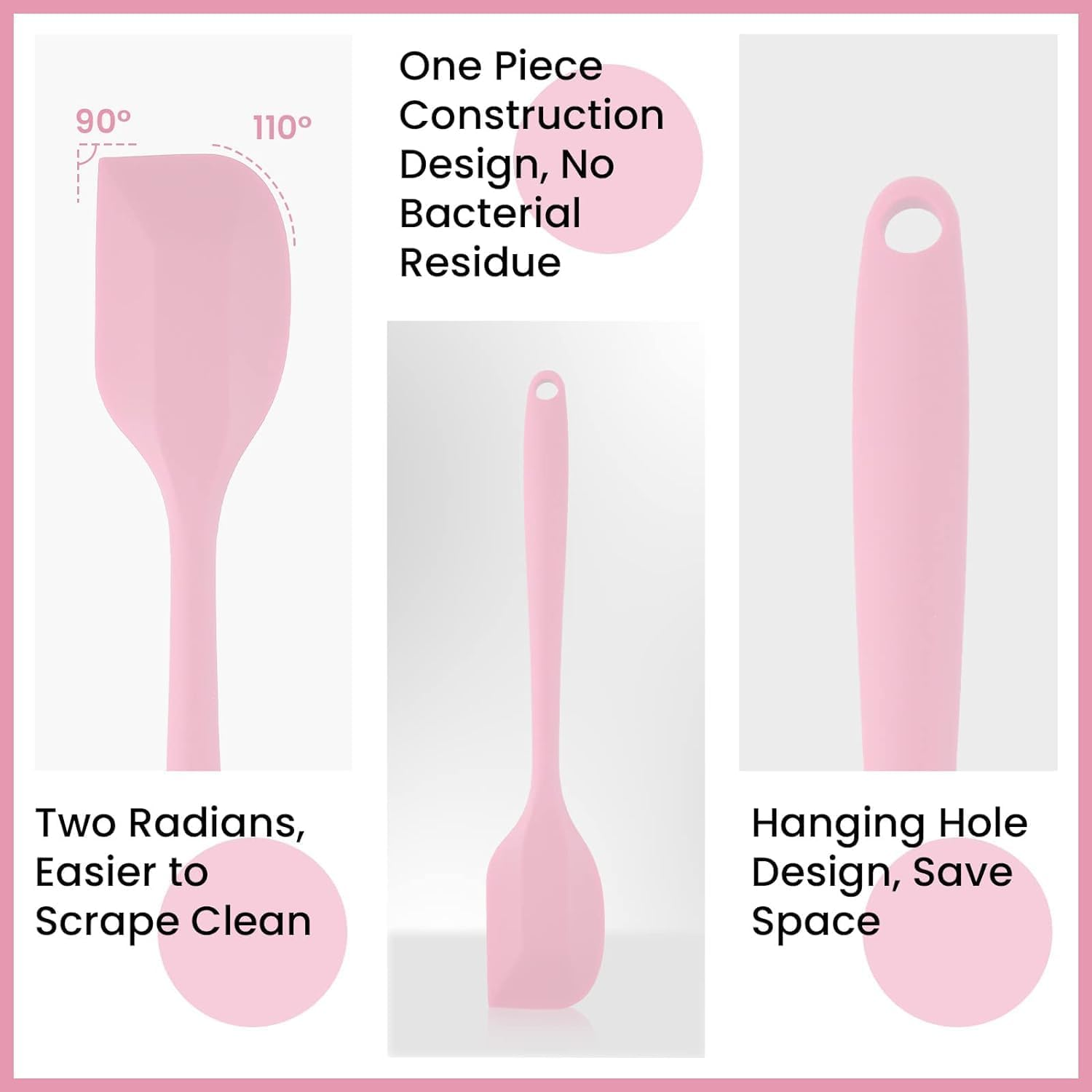 Silicone Spatula Set for Baking, Cooking, Scraping, and Mixing, 8 Pieces Rubber Kitchen Utensils with High Heat Resistant Non Stick Dishwasher Safe Bpa-Free image number 1