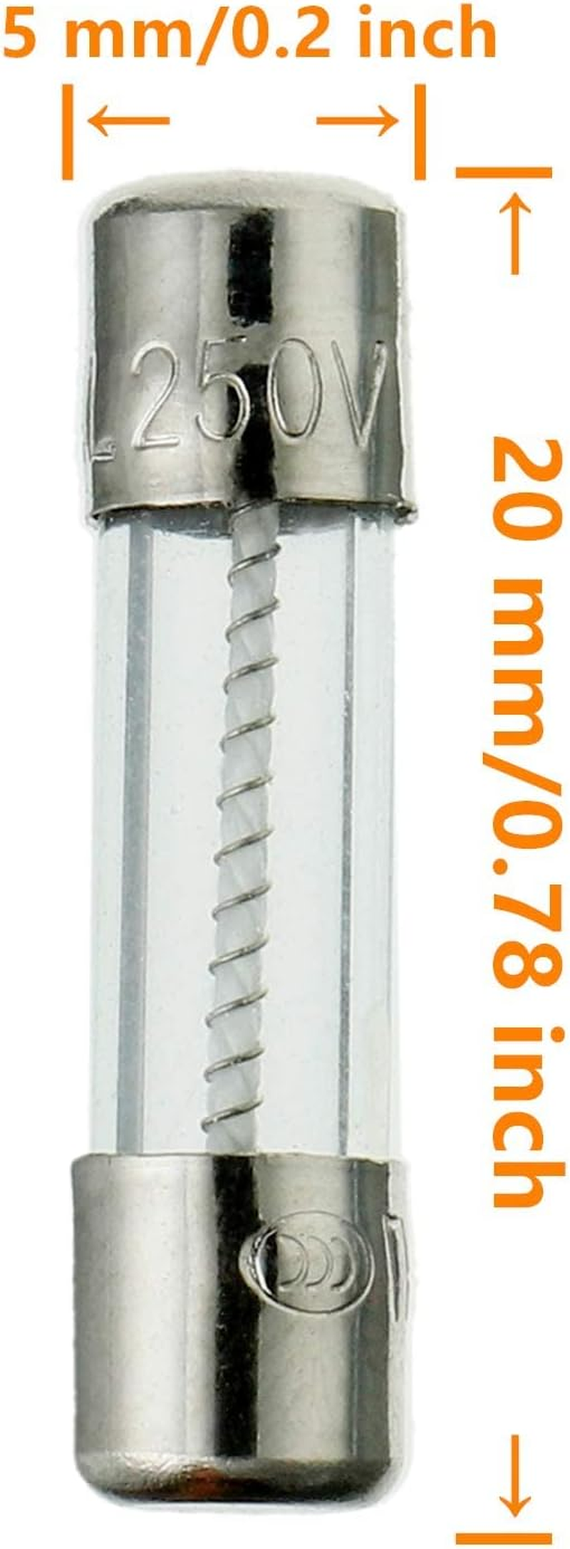 HUAREW T3AL250V 20 Pieces 5 X 20 Mm Slow Melting Glass Fuses 3A 250V 0.2 X 0.78 Inch Time Delay Fuses image number 6