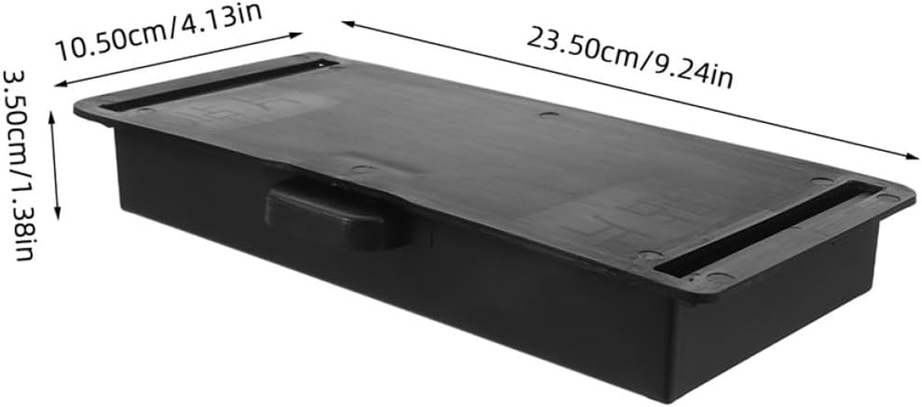 OSALADI 2Pcs under Desk Storage Drawer Organizer Sliding Cabinet Organizer Self-Adhesive Black Plastic Pull-Out Storage Box for Office and Kitchen Workspace Organization image number 3