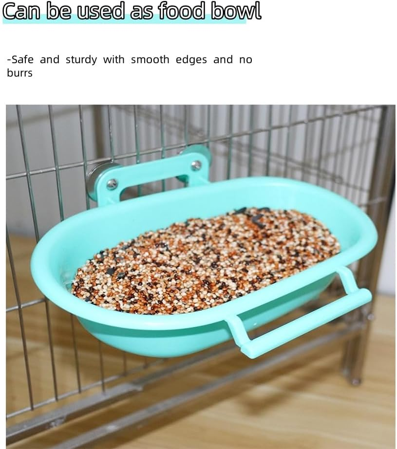 Bathing Tubs for Small Animals with 3 Balls Bird Water Bowl Bird Food Bowl Bird Food Feeder for Birds Parakeet Canary(Green) image number 4