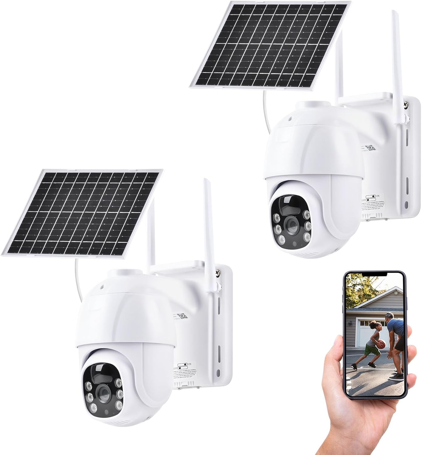 ADVWIN 4G LTE Solar Security Camera, Outdoor No Wifi Wireless Home Surveillance, with Colour Night Vision, 355&deg;/90&deg; Swivel, PIR Motion Alarm, 2-Way Audio, for Farm, Construction Site, Warehouse Use
