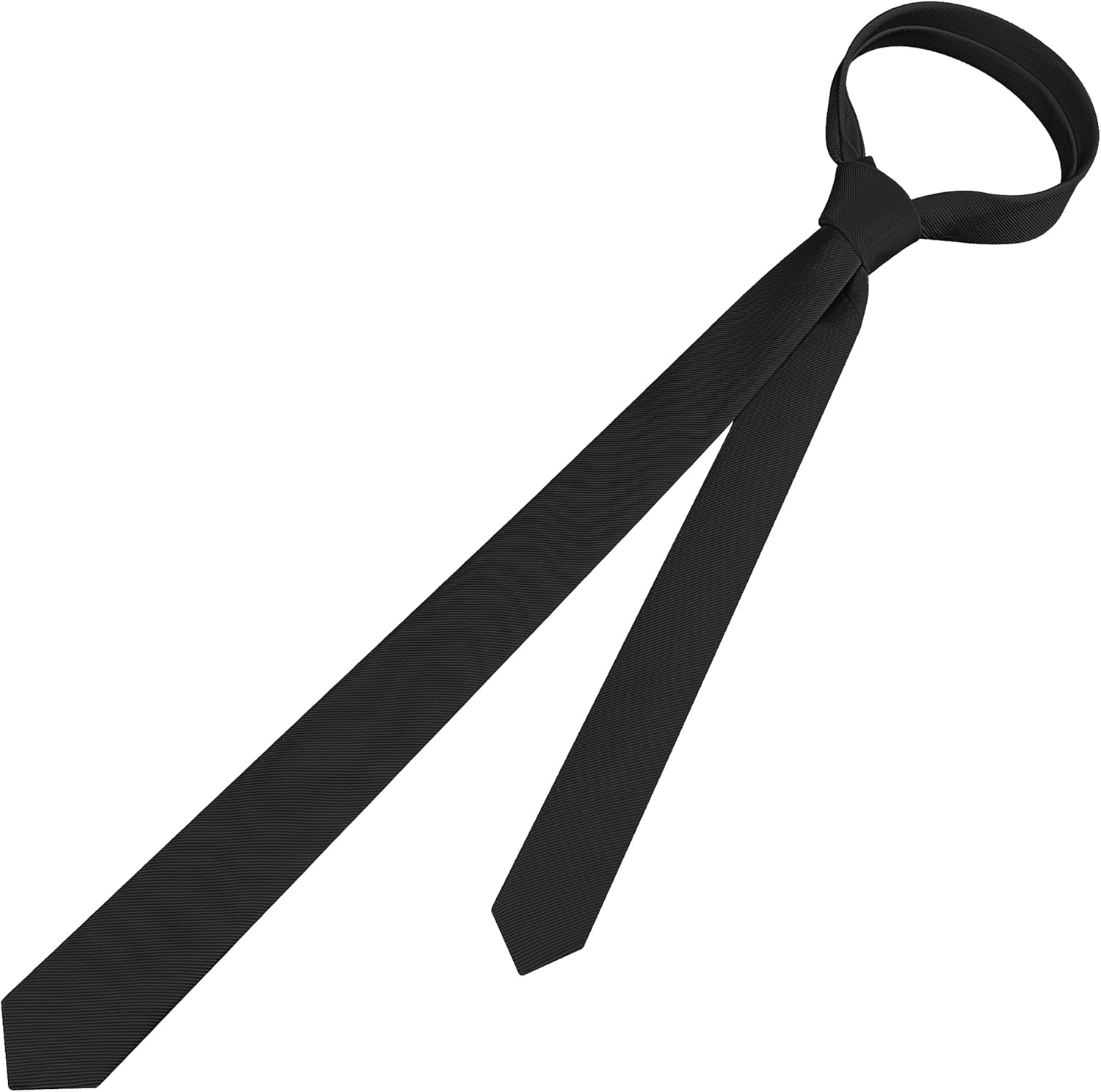 Branduce Men'S Skinny Ties Solid Color Formal Neckties 1.58" (4CM) Slim Ties for Men - Black image number 5