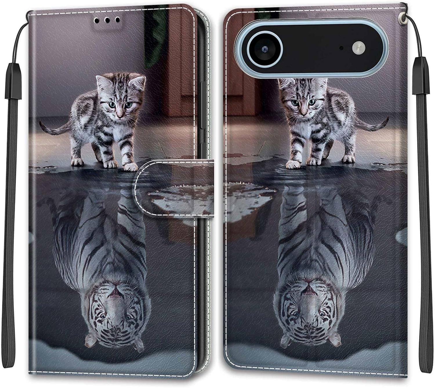 Mobile Phone Case for Iphone 17 Air Case, Premium Leather Flip Foldable Shockproof Magnetic [Stand Function] [Card Slots] Protective Case - Butterfly