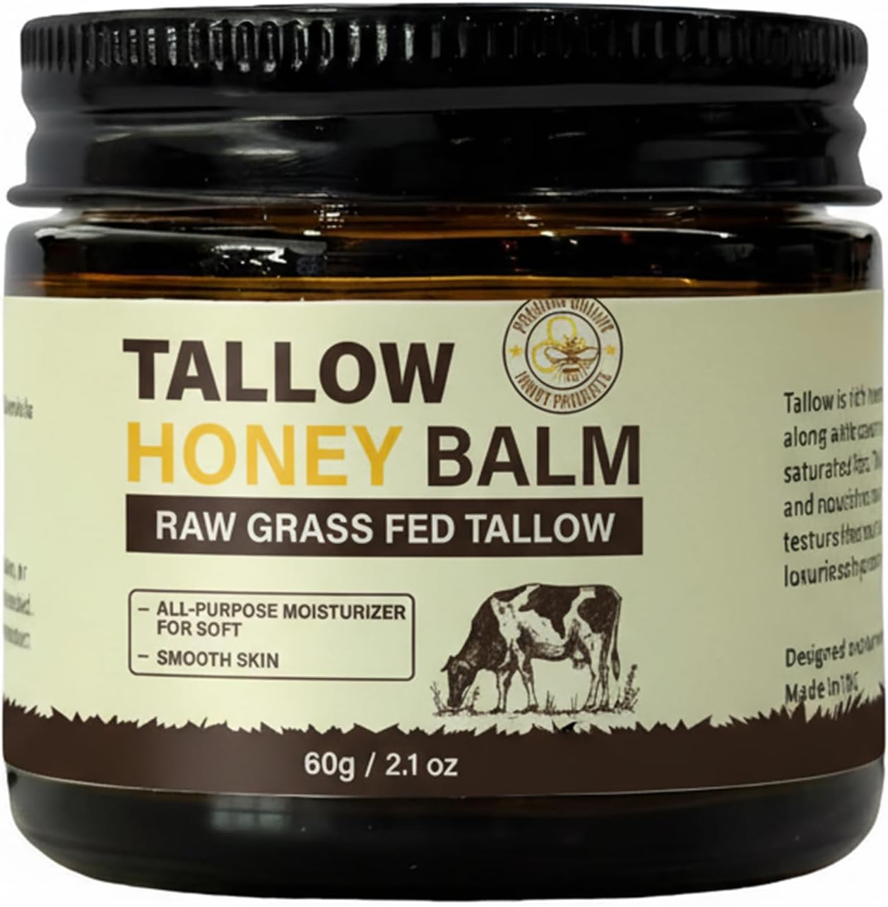 Skin Food Beef Tallow Moisturiser Natural Moisturiser for Face & Body with Grass-Fed Tallow, Raw Honey & Olive Oil - Gentle Care for Dry & Sensitiv 60G image number 4