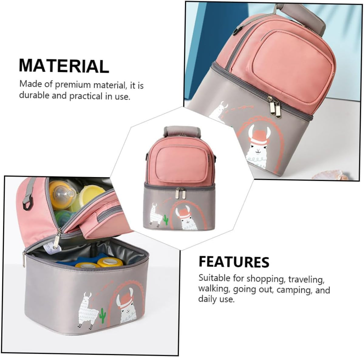 Diaper Bag Compatible Insulated Ice Pack Portable Storage Pouch for Breast Pump Bottle Milk Storage Comfortable Shoulder Straps for Mom image number 5