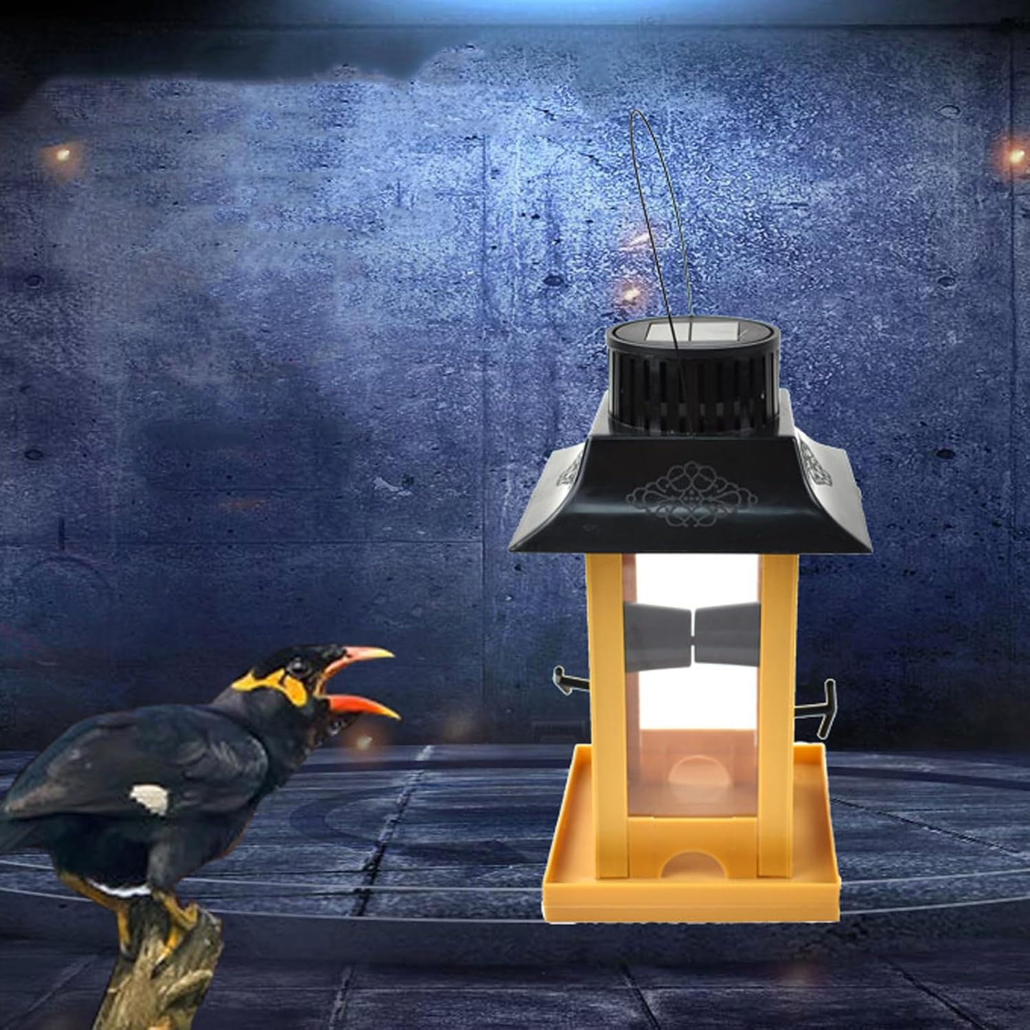 Solar Light Bird Feeder Easy Refill Long Lifespan Decorative Outdoor Hanging Lighthouse Birdfeeder for Backyard Patio image number 1