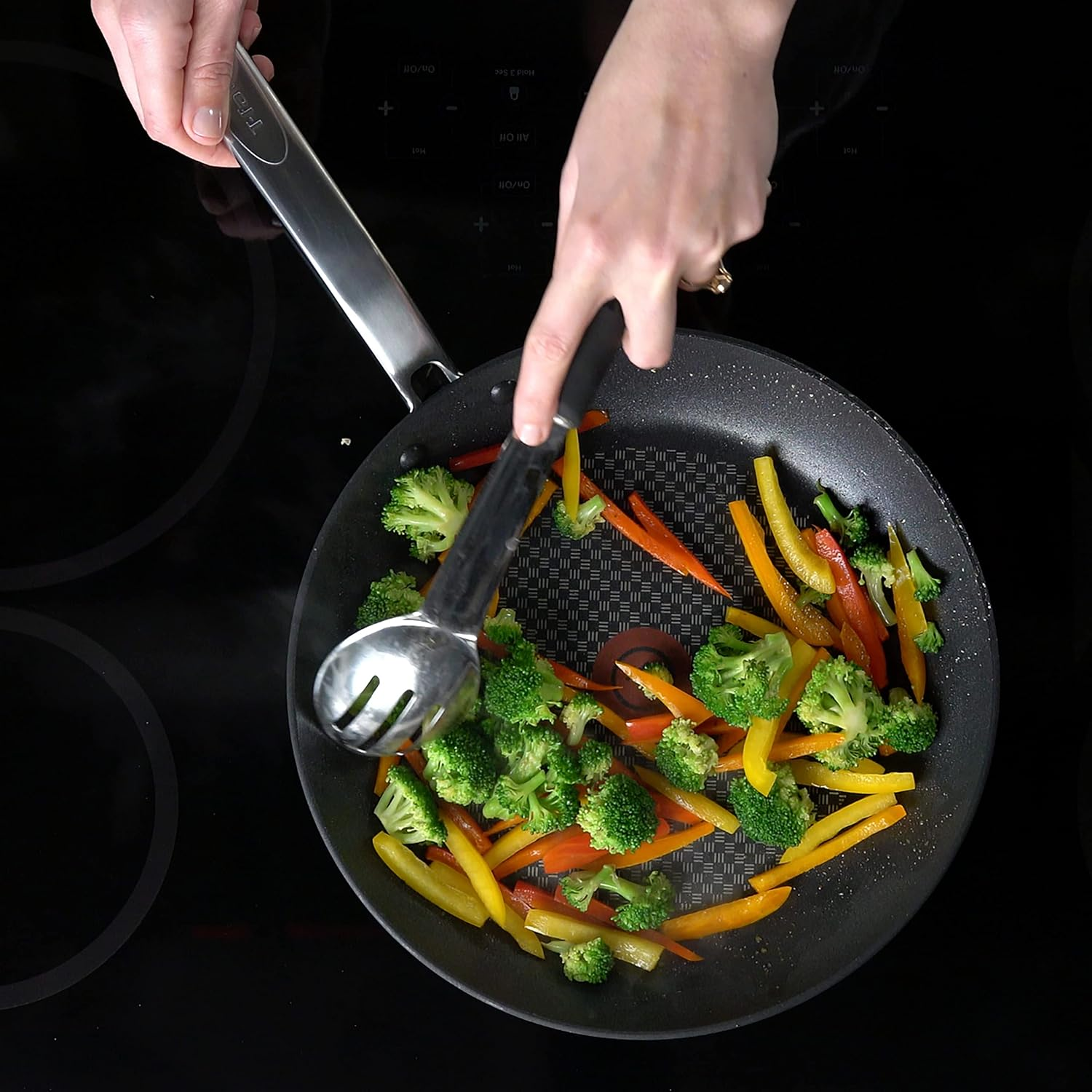 T-FAL C51707 Prograde Titanium Nonstick Thermo-Spot Dishwasher Safe PFOA Free with Induction Base Fry Pan Cookware, 11.5-Inch, Black image number 5