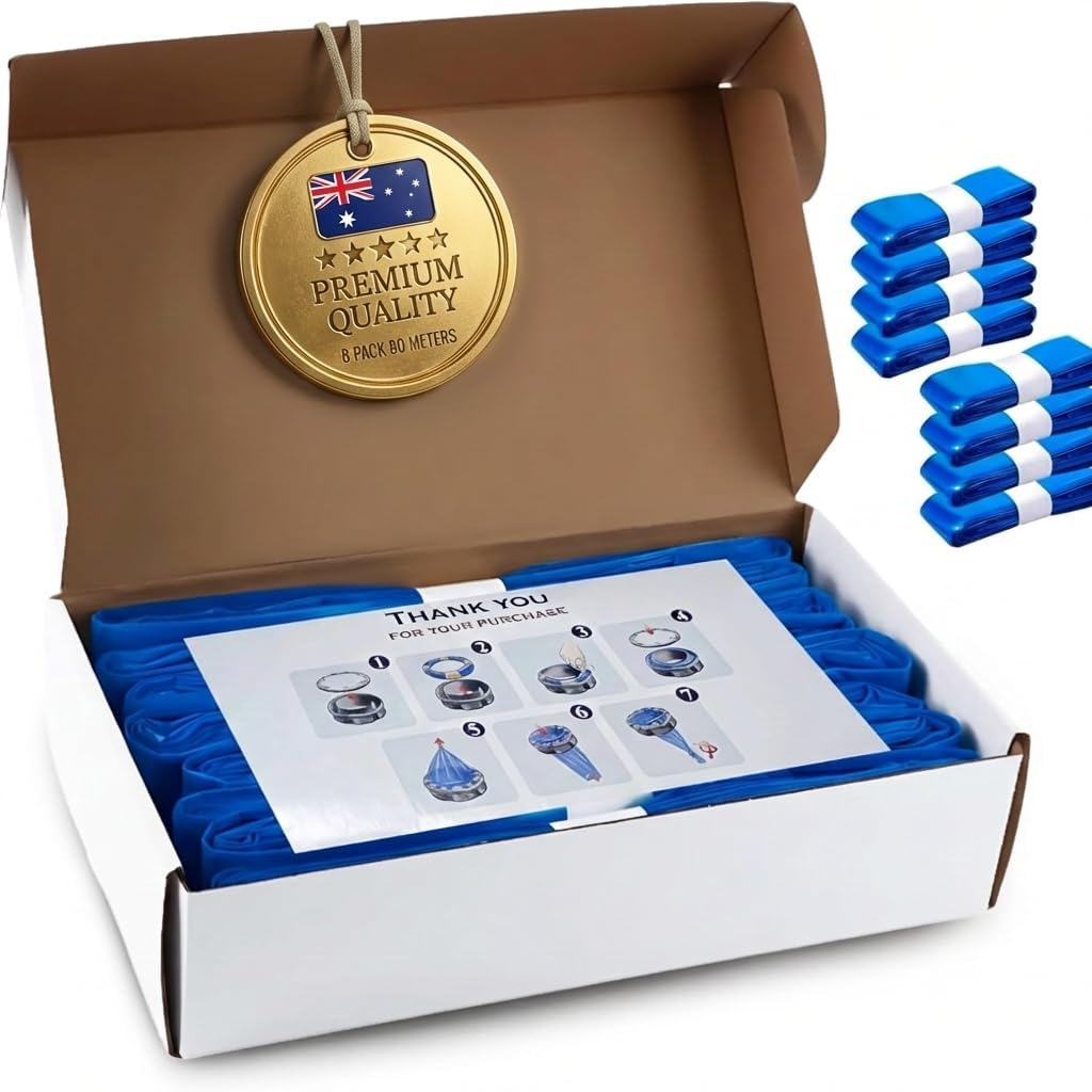 8-Pack (80M) Nappy Bin Refill Bags Compatible with Tommee Tippee Twist & Click Refill - Max Odor Lock and Germ Protection, Newborn Baby Diaper Pail Liner, Cassette Not Included (10M Each)