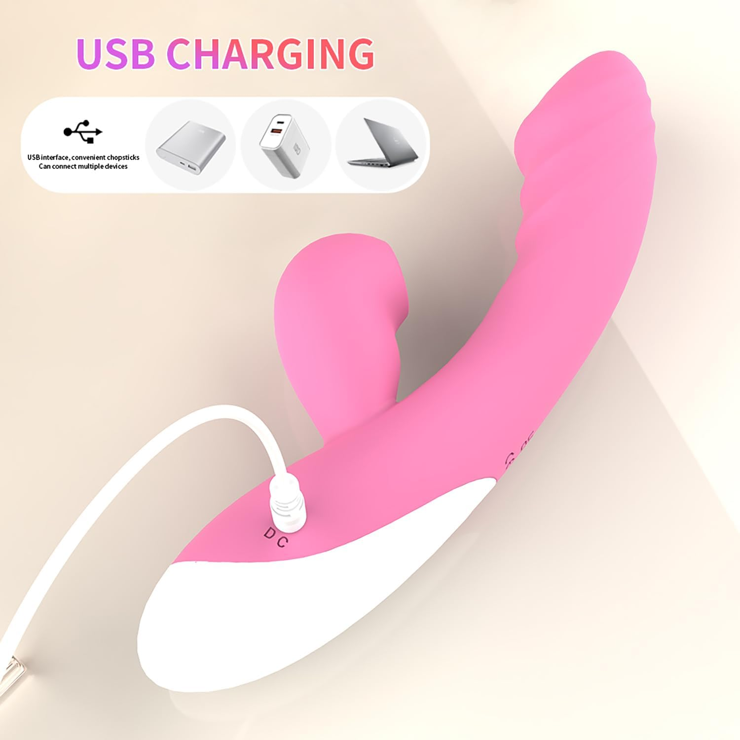 LONZYON Sex Toys G Spot Dildo Rabbit Vibrator Woman Vagina Clitoris Stimulator Vibrate Sucking Sex Toy for Women Female Masturbation Adult Goods (Pink) image number 5