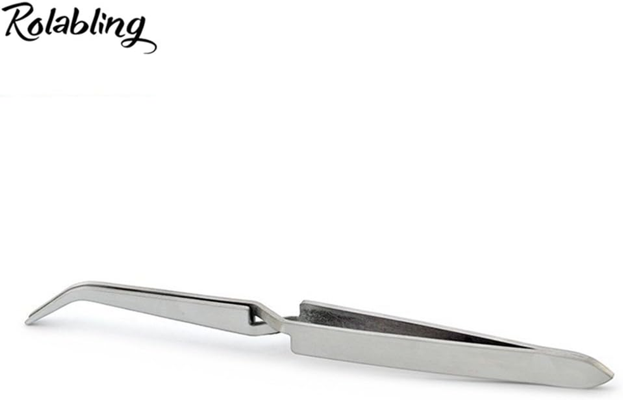 Nail Art Tweezers Manicure Rhinestones Picking Tools Clip Stainless Steel Nail Art Tools (Size-1) image number 2