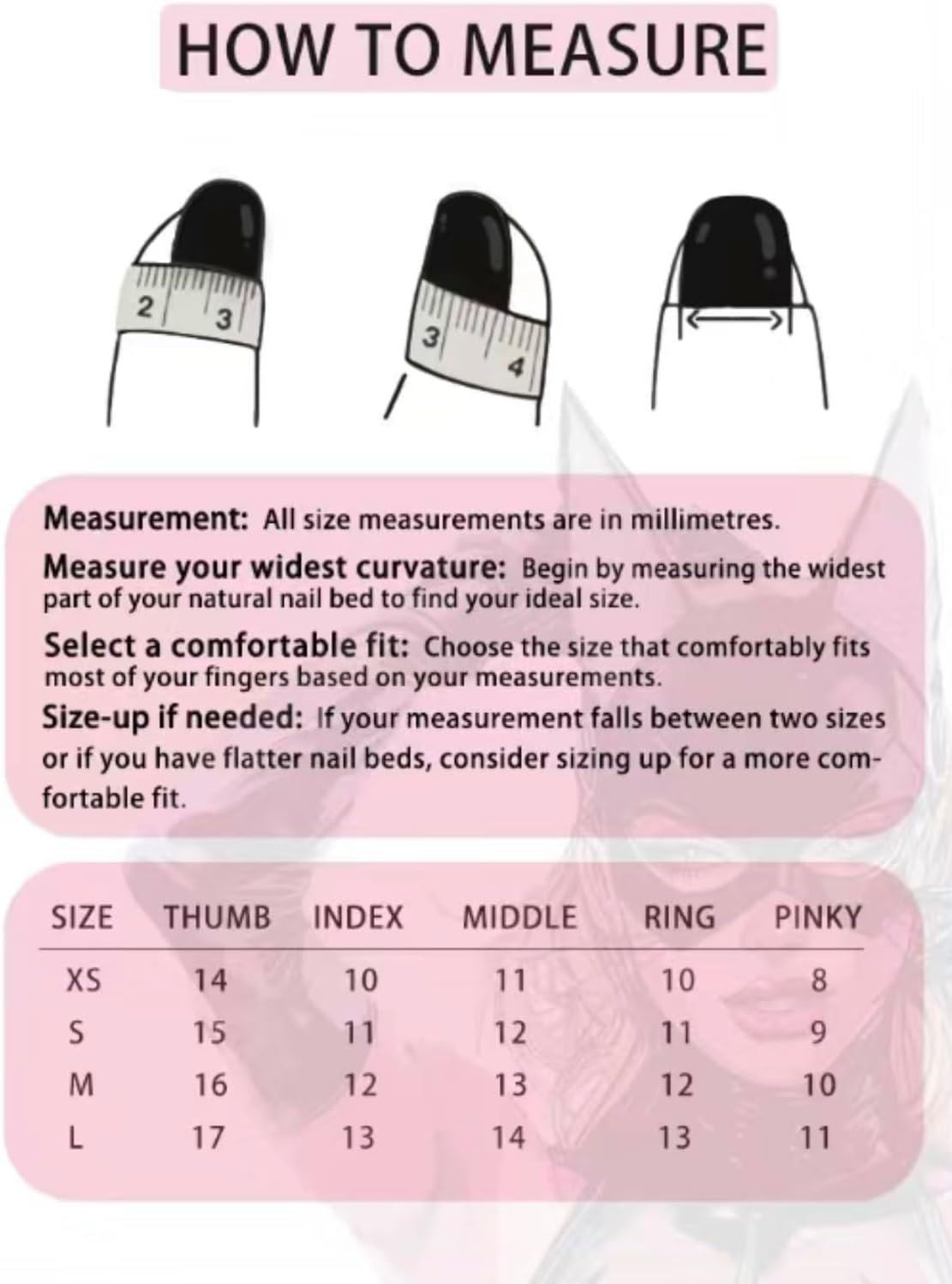 Handmade False Nails Almond Nails Glue Portable with 3D Pattern Cute Cool Style Kuromi Design Removable Artificial Glue Nails for Individual Nail Style image number 4
