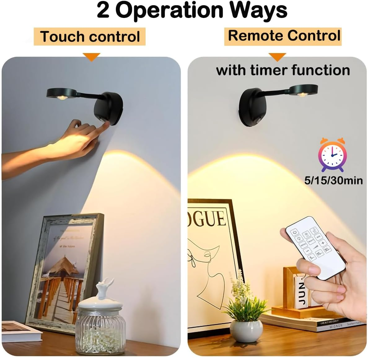 LADWOKFI Wireless Picture Light Motion Sensor Light Indoor Rechargeable 1200Mah 3 Color Wall Sconce Dimmable Wall Spotlights Bedroom Hallway Stairway Toilet Corridor Nightlight 1PCS image number 6