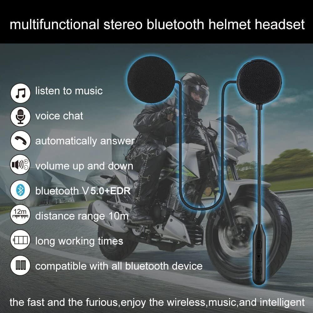 HM-1 Motorcycle Sports Helmet Wireless Bluetooth 5.0 FM Hands Free, Motorbike Headset Headphone Earphone Microphone Speaker Voice Dial Hifi Intercom Waterproof Moto Accessories image number 5