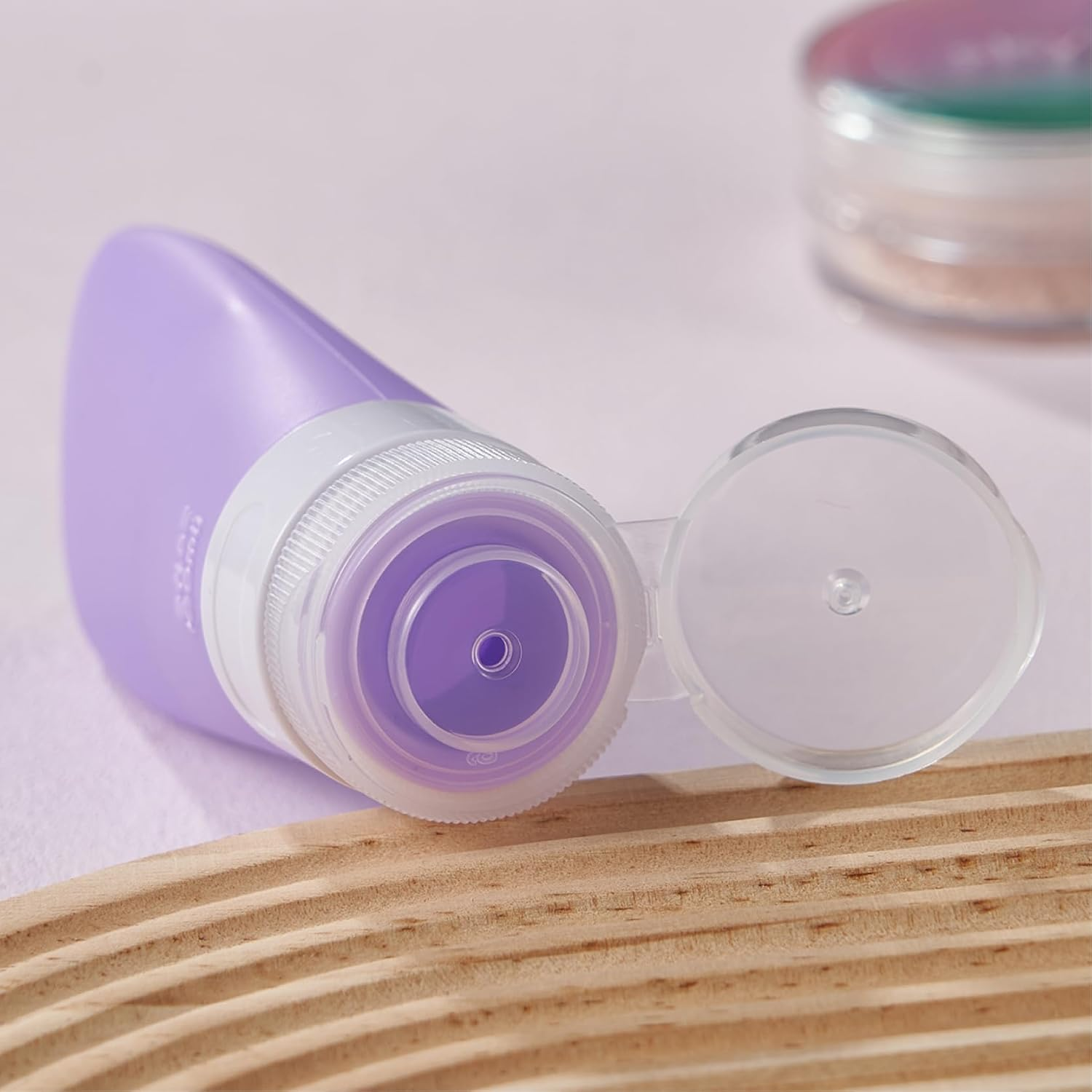 INSFIT Portable Travel Bottles, TSA Approved Travel Size Bottles Leak Proof Travel Containers for Toiletries, BPA Free Refillable Travel Accessories for Shampoo Body Wash Liquids 4 Pack, Purple 2Oz, 2 image number 2