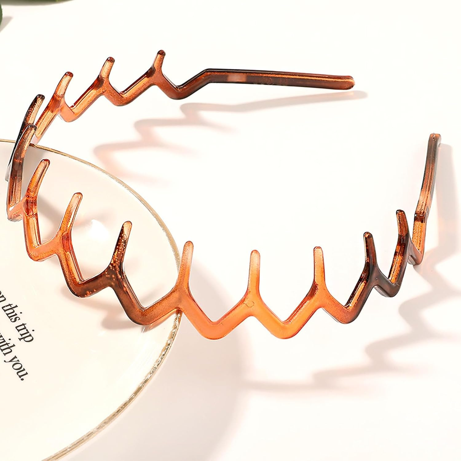 2Pcs Toothed Hair Hoop Toothed Headband, Tooth Comb Hairband Wavy Zigzag Headband Plastic Hair Hoops Zigzag Hair Band for Women Girls Fashion Hair Hoop image number 3