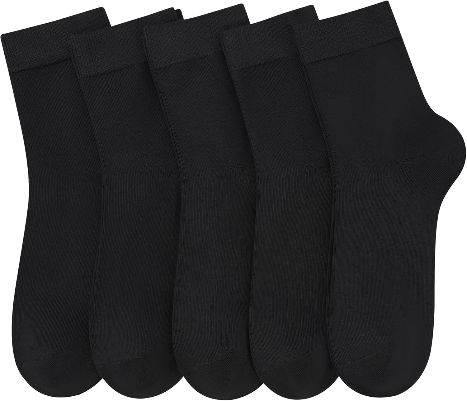 Women Thin Cotton Socks Comfort Breathable Bootie Socks above Ankle Crew Socks 5 Pairs