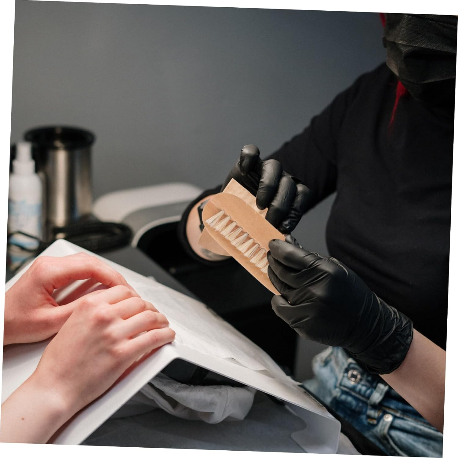 BELLIFFY Boar Bristle Fingernail Brush for Cuticle Cleaning Home Use Nail Brush Cleaning Tool image number 1