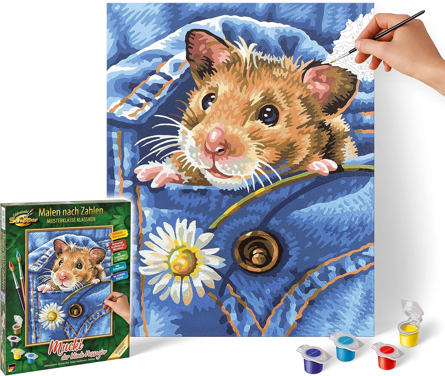 Schipper 924 0436 - Painting by Number Mucki, the Blind Passenger for Kids, 24X30 Cm image number 4