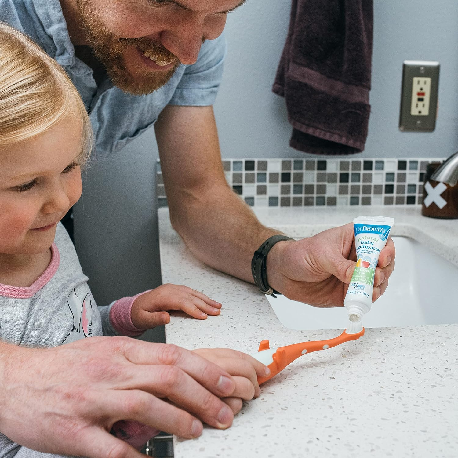 Dr. Brown'S Baby and Toddler Toothbrush, Green and Orange Dinosaur 2-Pack, 1-4 Years image number 6