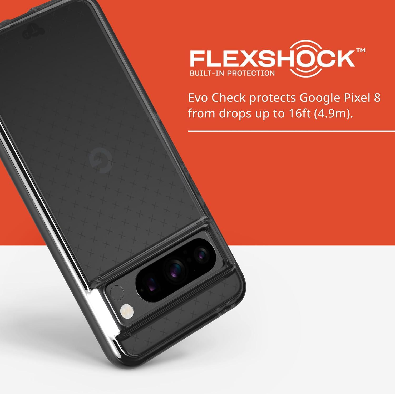 Tech21 Evo Check for Google Pixel 8 Pro -Impact Protection Case - Smokey Black image number 5