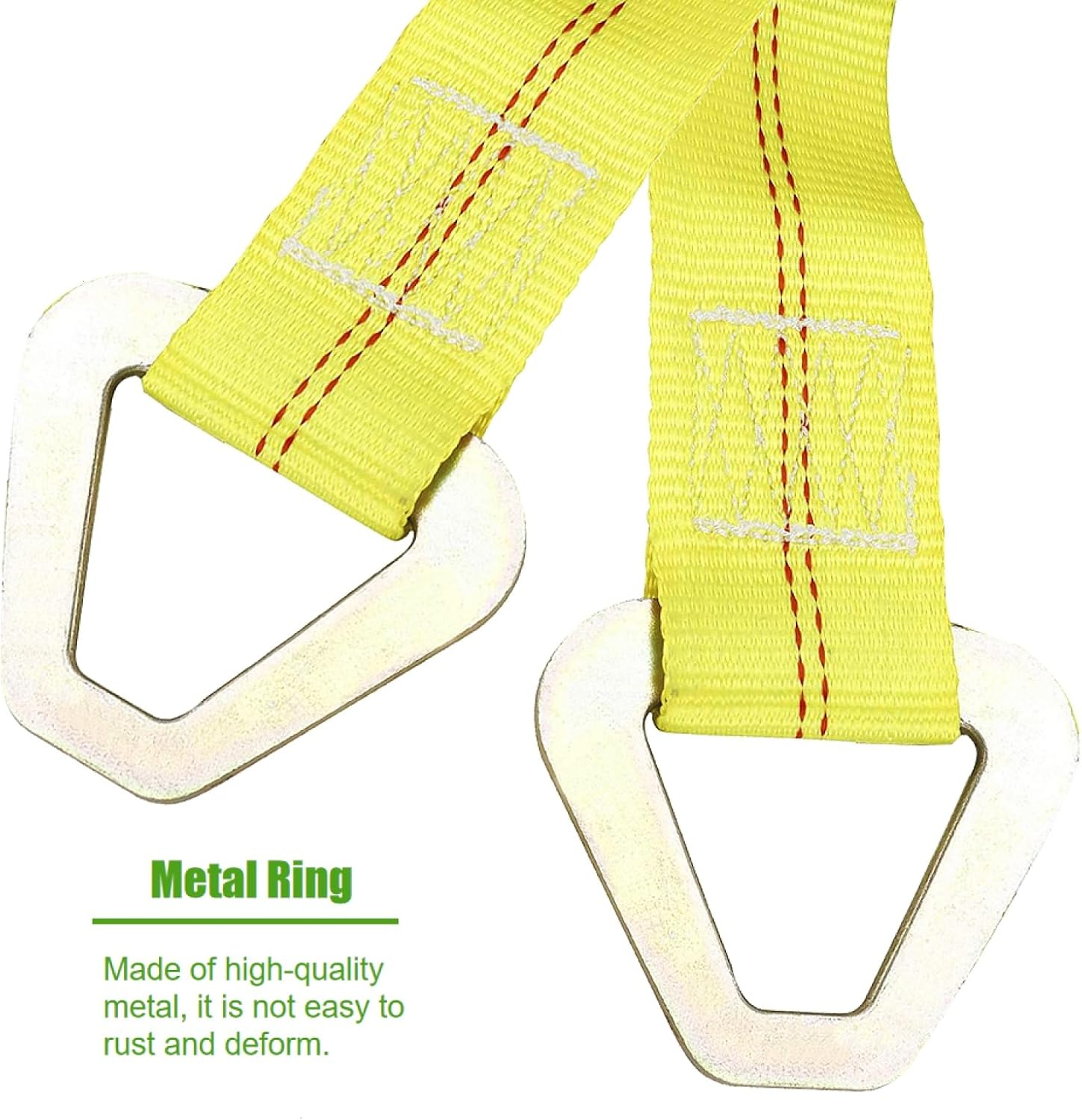 WSSROGY 2 Pack 24"X2" and 36"X2" Axle Tie down Straps with Protective Sleeves and D Rings, Heavy Duty Car Axle Straps 6000 Lb. Capacity 9000 Breaking Strength for Car Securing image number 4