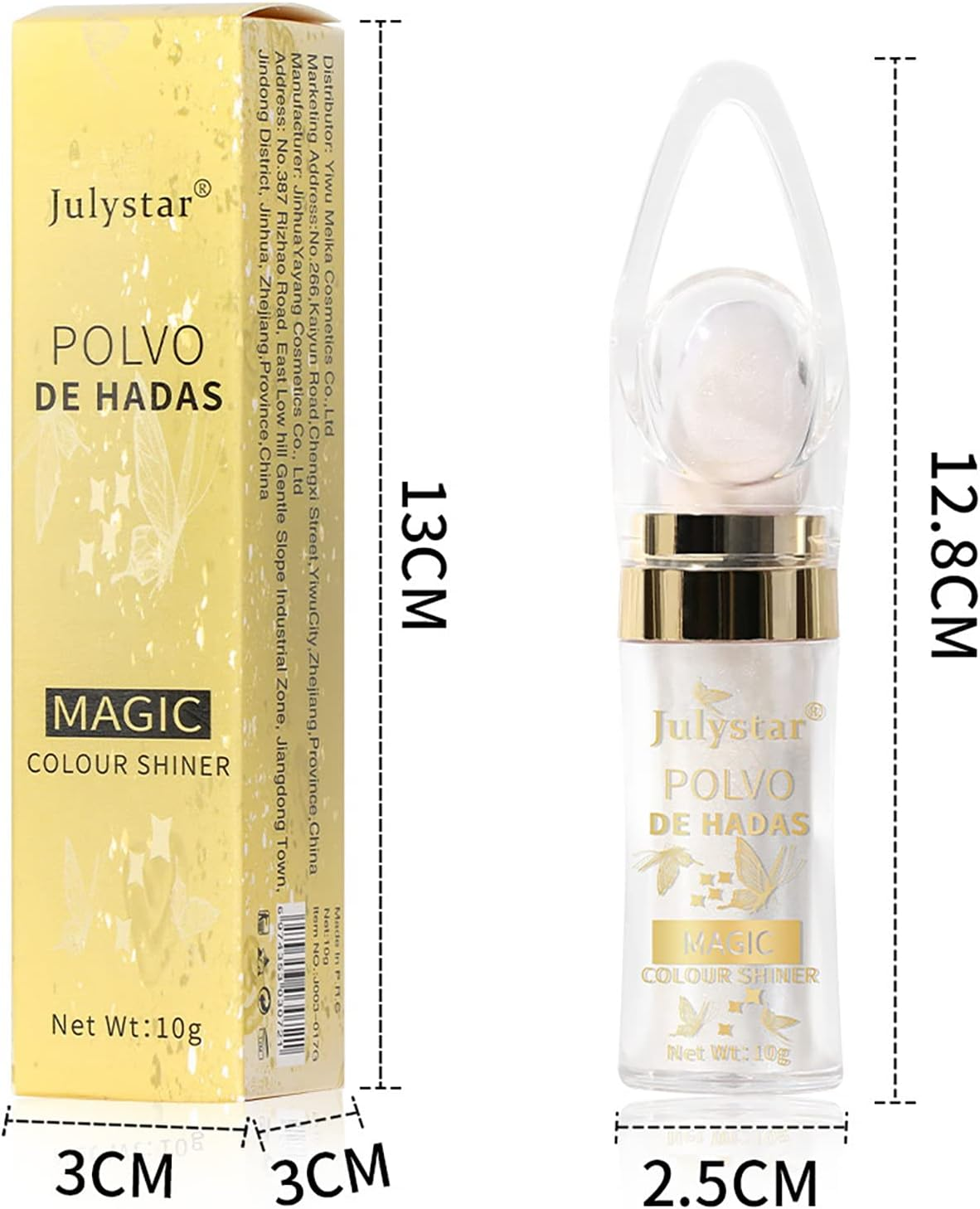 Joyeee Body Glitter, 6Colors Face Glitter Powder, Shimmer High Gloss Powder Brighten Dimension Skin, Nude Shiny Blush Nose Shadow for Body Face Hair Eye, Travel Size Sparkle Glow Cosmetic Gift Kit image number 6