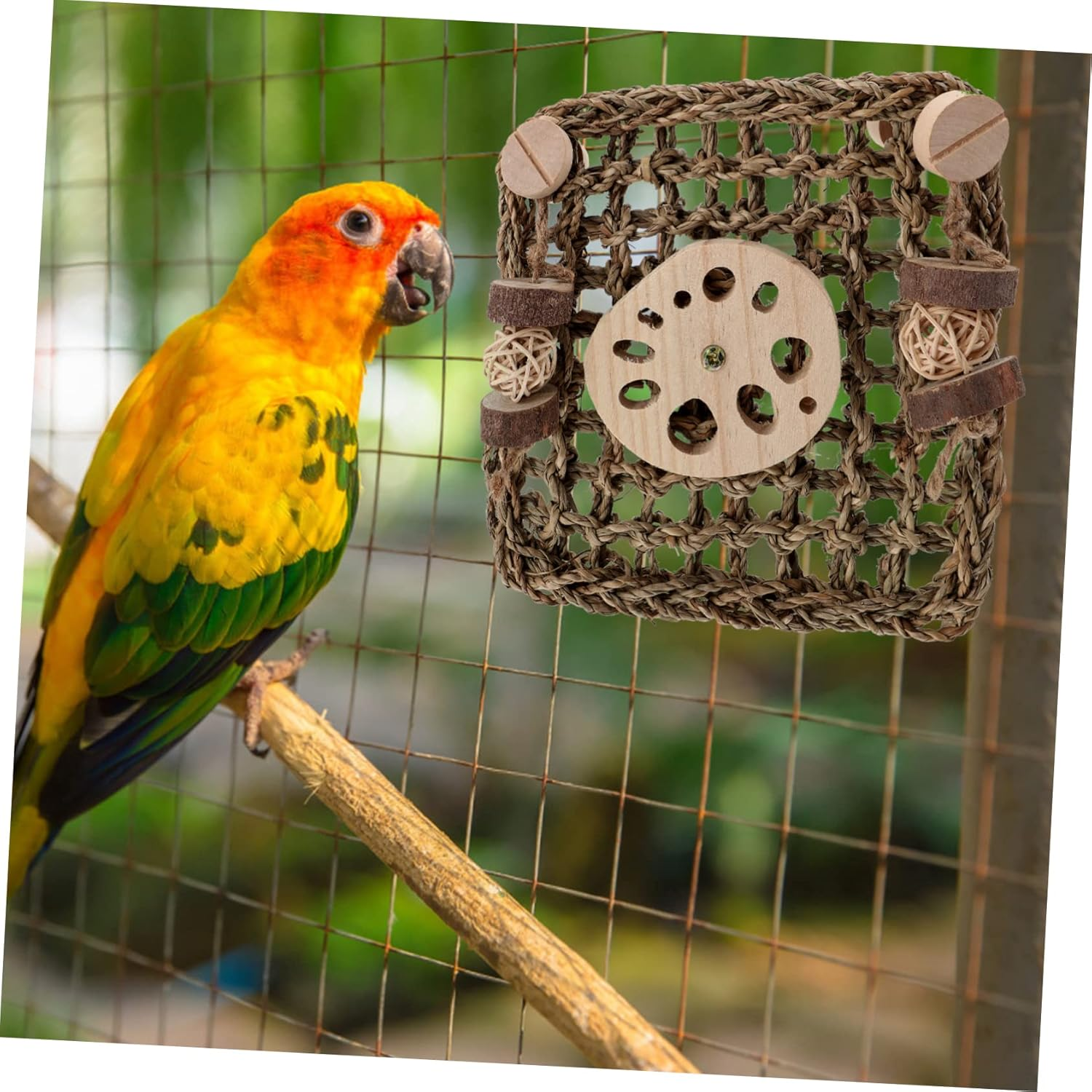 Generic 1Pc Rabbit Seagrass Mats for Pets Animals Rabbit Activity Mat Natural Hay Woven Bed Grass for Rabbits Cleaning Gerbils Activity Chew Natural Pine - Multi image number 7