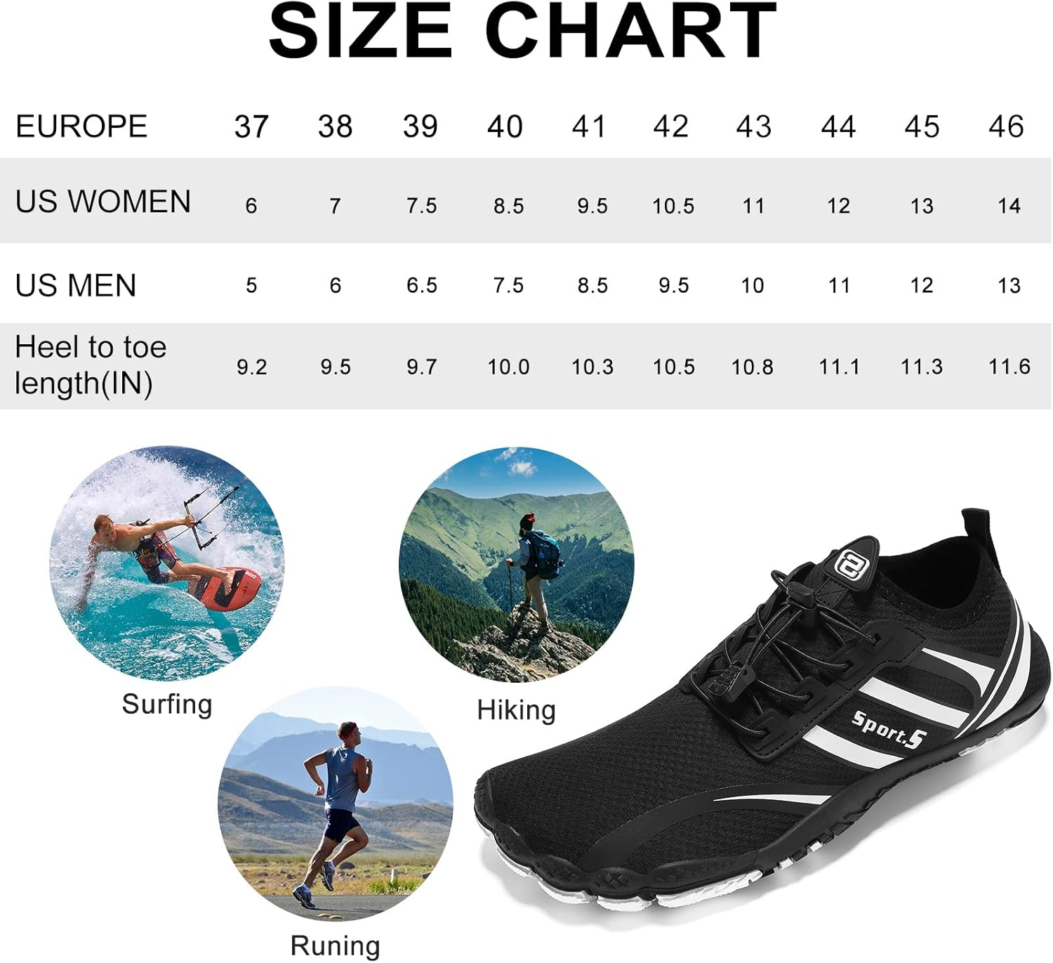 Tcife Water Shoes Womens Mens Swim Beach Shoes Aqua Sports Outdoor Beach Surfing Diving Hiking Yoga Shoes Quick-Dry Water Shoes Men Water Shoes Women image number 2