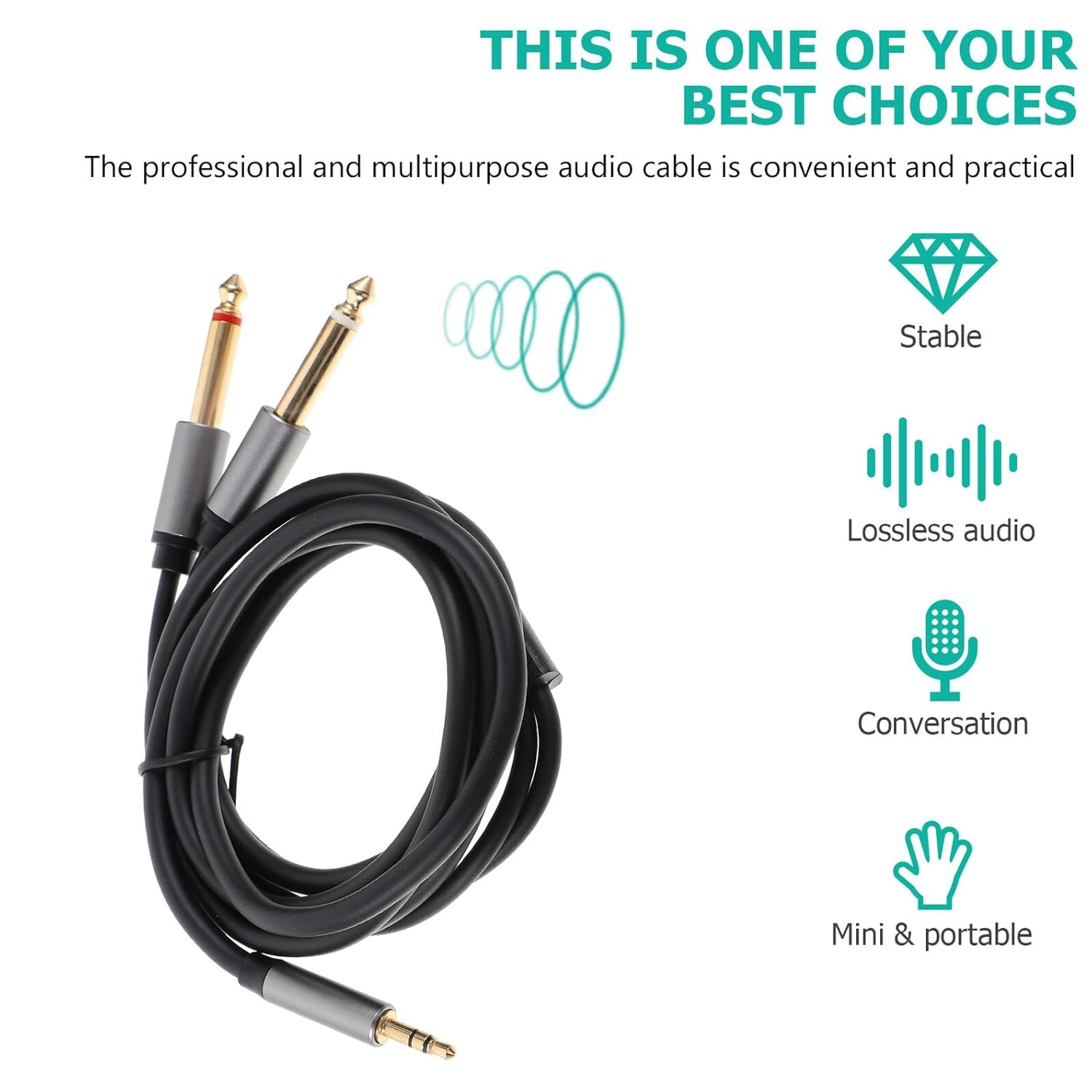 Stereo Audio Cable to Jack with Aluminum Alloy Connectors Dual Channel Transmission Cord for Laptop Amplifier CD Player High-Fidelity Home and Professional Audio Systems image number 4