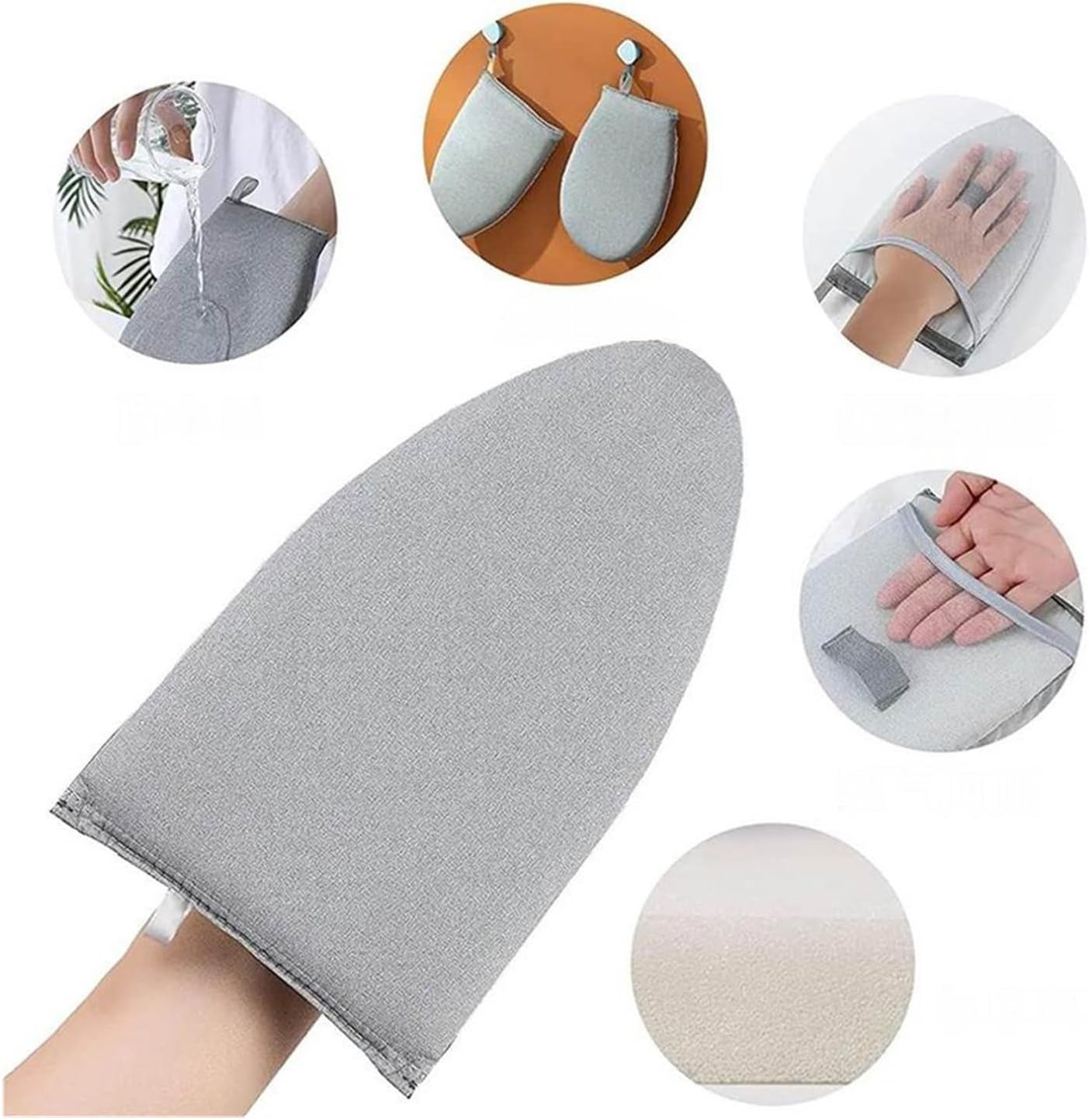Garment Steamer Ironing Glove with Finger Loop &ndash; Waterproof Heat Resistant Steaming Mitt and Mini Ironing Board for Clothes Steamer, Anti-Scald Hand Protector image number 4