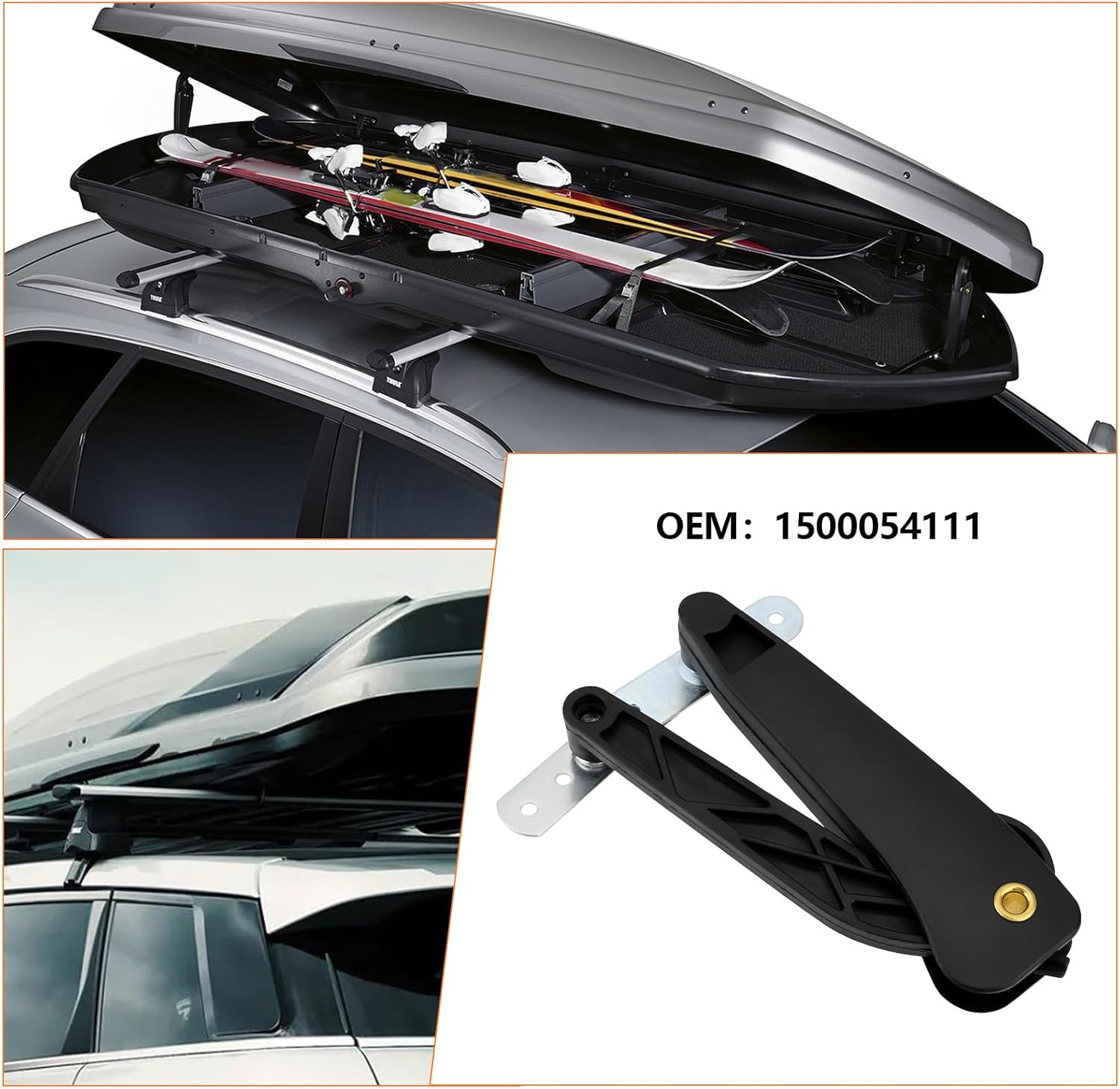 VGOL 1Pc Roof Box Lid Lifter Spare with Holder for Lid Hinge Repair Replacement Part 1500054111 Compatible with Thule Motion XT XXL Black