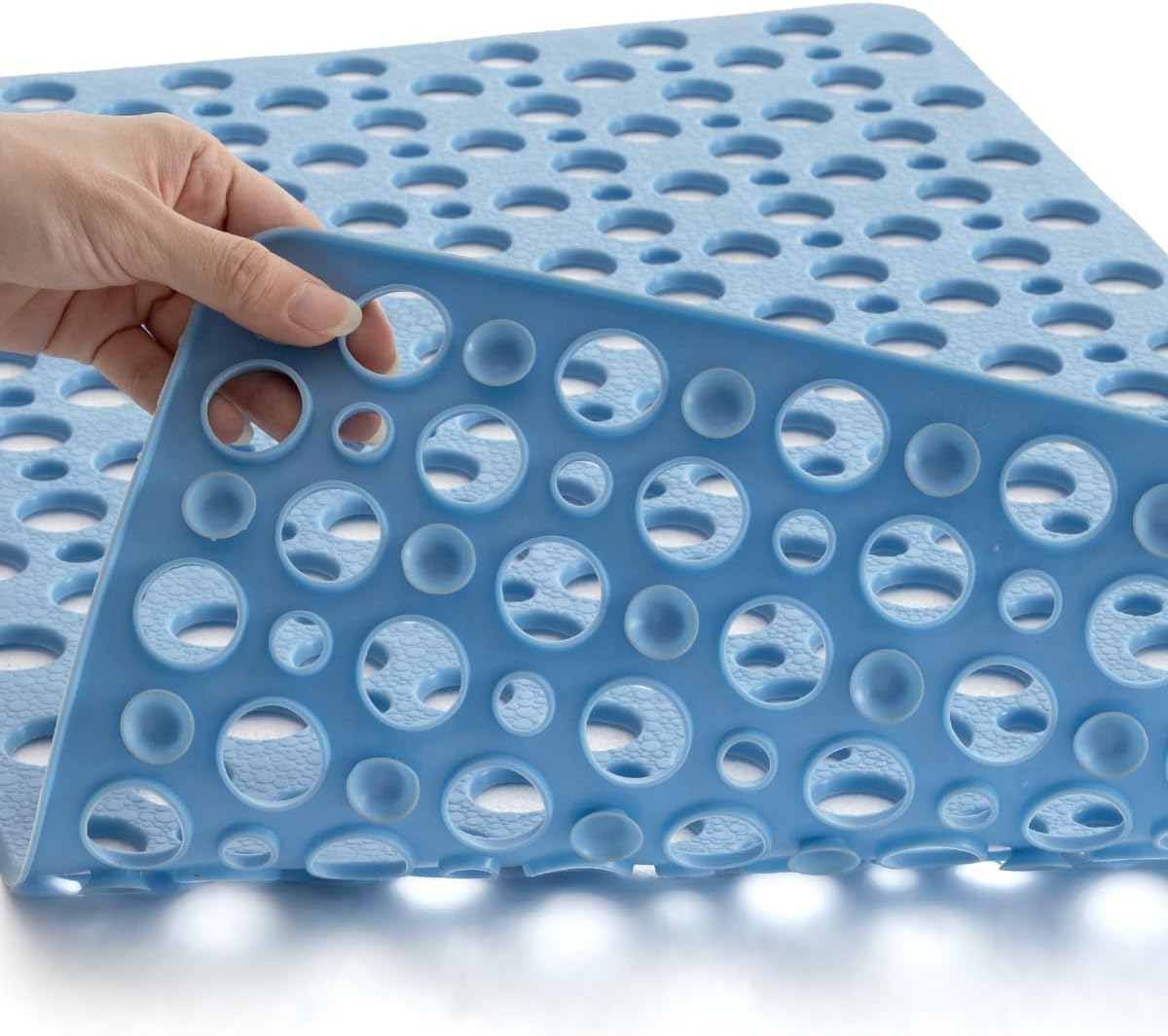 DEXI Shower Bathtub Mat Non Slip 43 X 75 Cm, Soft Bath Floor Mats for Tub with Suction Cups and Drain Holes, Machine Washable, Bathroom Accessories, Grey