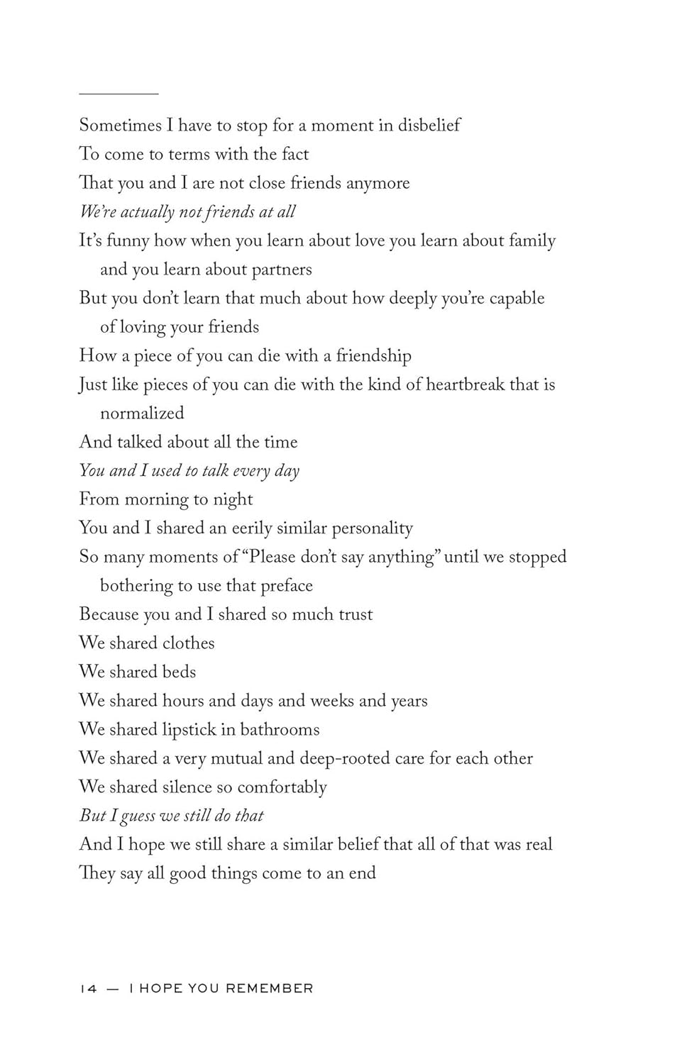 I Hope You Remember: Poems on Loving, Longing, and Living