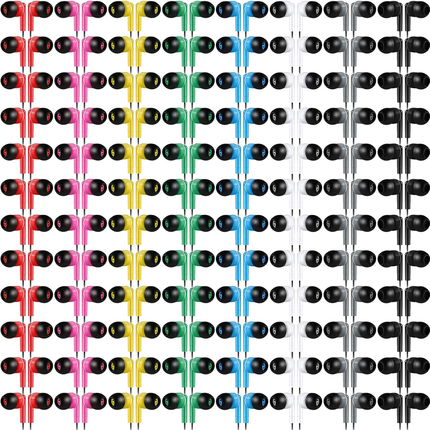 160 Packs Colorful Wired Earbuds, Colored Student Earphones with Individual Bag Disposable Headphones for Kids Children Students Classroom School Library Laptop, 8 Colors