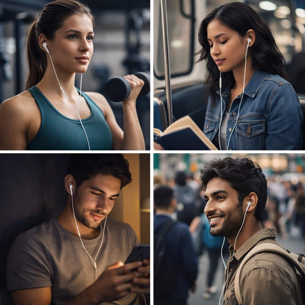 Mizi 2 Pack USB C Headphones - Wired Earphones with Microphone & Volume Control, USB Type-C Earbuds Compatible with Iphone 17/16/15 Pro Max/Plus/Air, Ipad Pro/Air, Galaxy S25/S24/S23/S22/S21, White image number 3