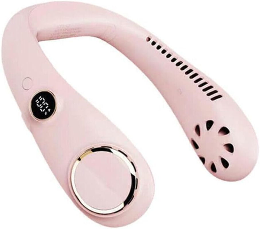 Tootoo Rechargeable Portable Leafless Neck Fan Cooler Dual Effect Cooling Neckband USB (Pink) image number 5