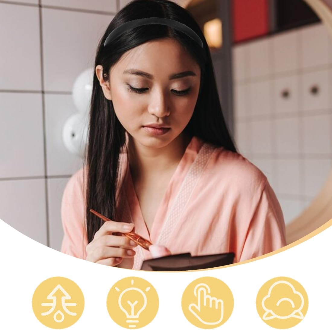 DLPRK 2 X Hair Bands, Women'S Solid Colour Simple Hair Accessories, Girls Fashion Hair Accessories image number 2