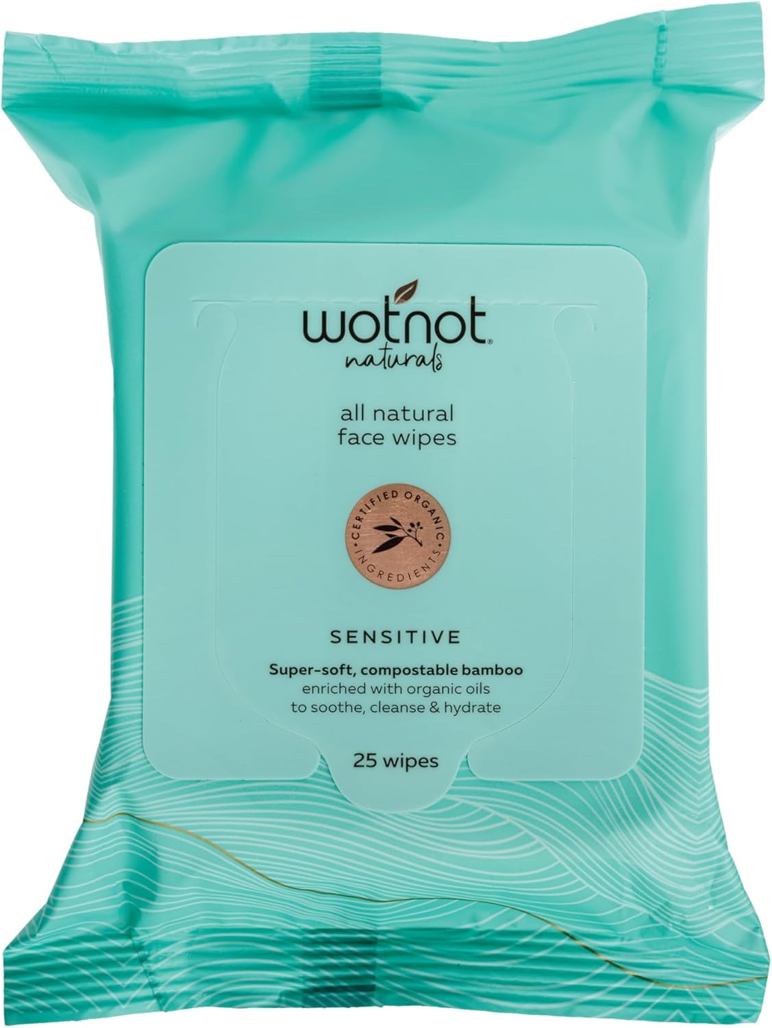 Wotnot Sensitive Face Wipes &ndash; Organic Aloe Vera, Rosehip & Sweet Almond Oil &ndash; Alcohol Free Makeup Remover for Sensitive Skin &ndash; Natural Biodegradable Bamboo Cleansing Wipes &ndash; Gentle & Soothing &ndash; 25 Pack image number 4