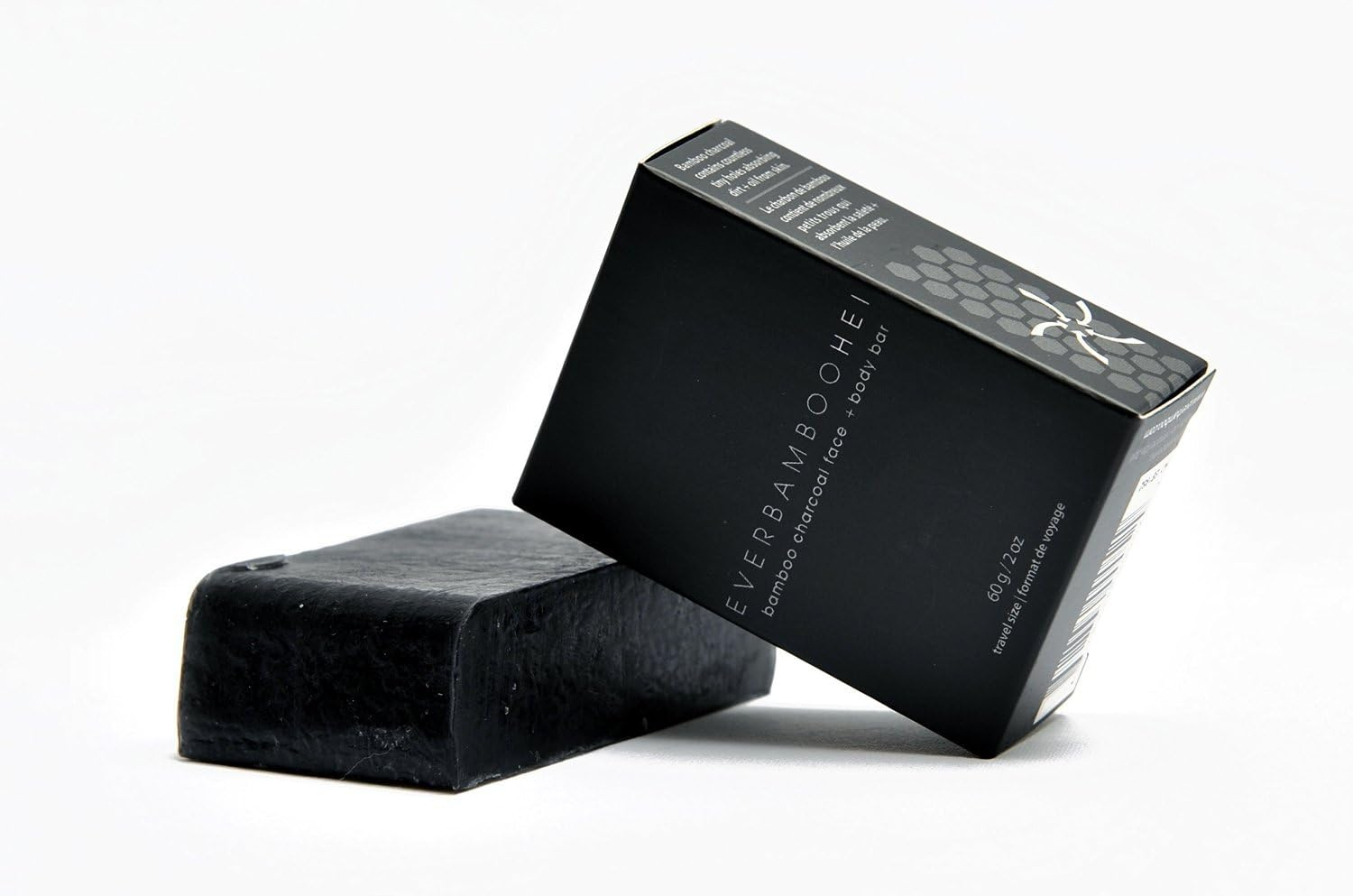 Ever Bamboo HEI Bamboo Charcoal Travel Size Face + Body Soap Bar (60 G, 2 Pack)