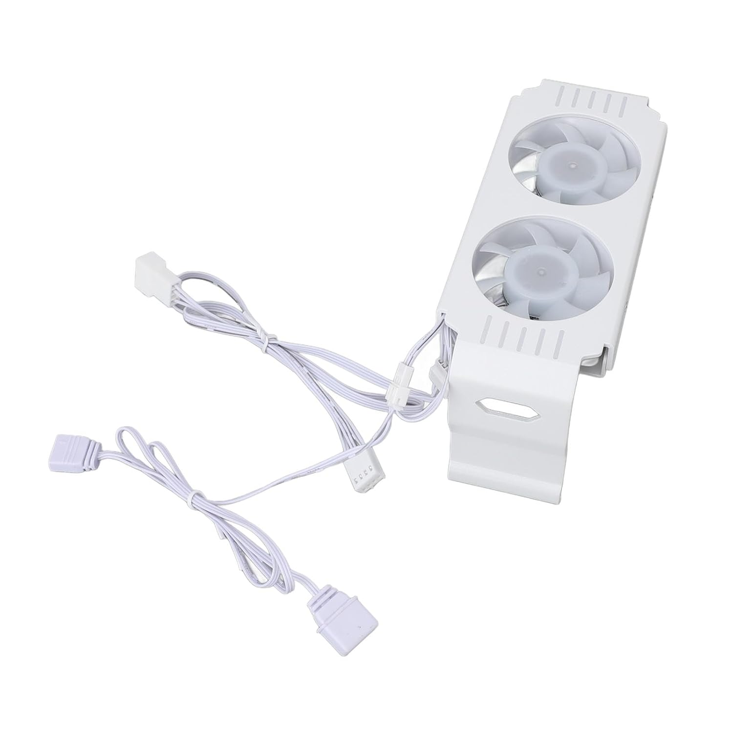 Memory Module Cooler, 1000-4500RPM Speed Dual Fans Low Noise Running RAM Heat Sink Fan Shock Absorption 5V 3 Pin ARGB Light for DDR DDR2 DDR3 DDR4 DDR5 (White) - Black image number 4